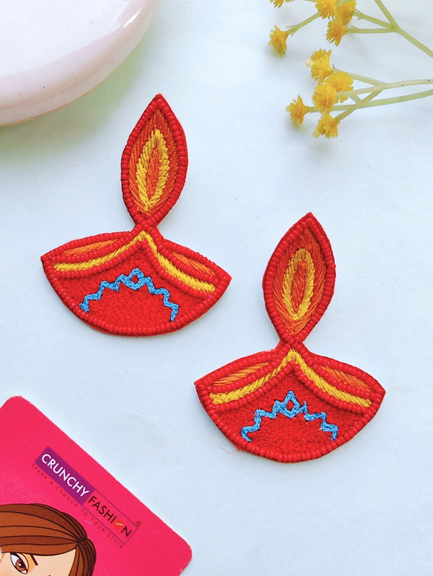 Red beaded handmade earrings from HANDICRAFT collection, ideal for Women and Girls for daily use, festivals or birthdays.