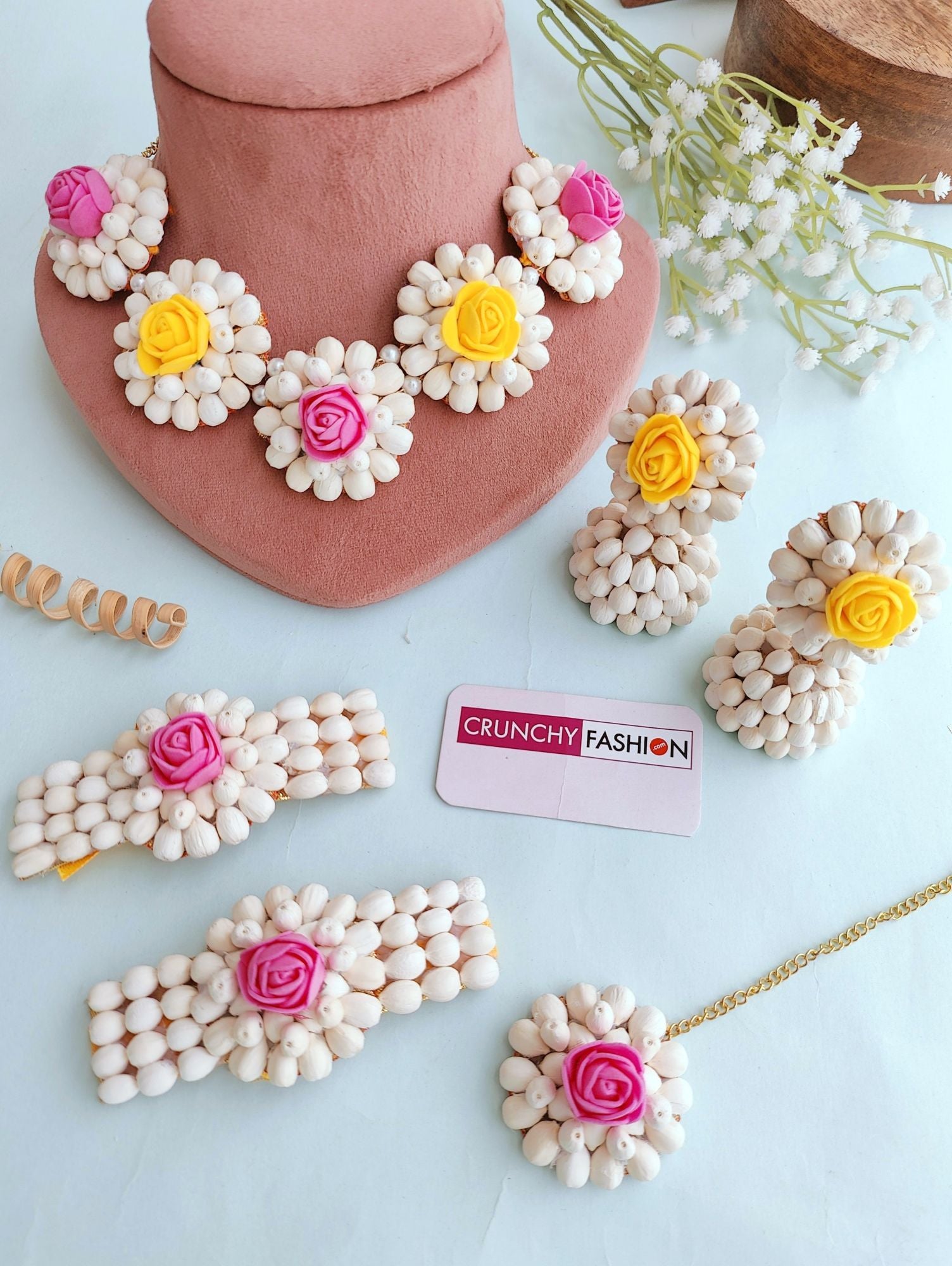 Mogra Flower Jewellery For Baby Shower Near Me Handmade Pink