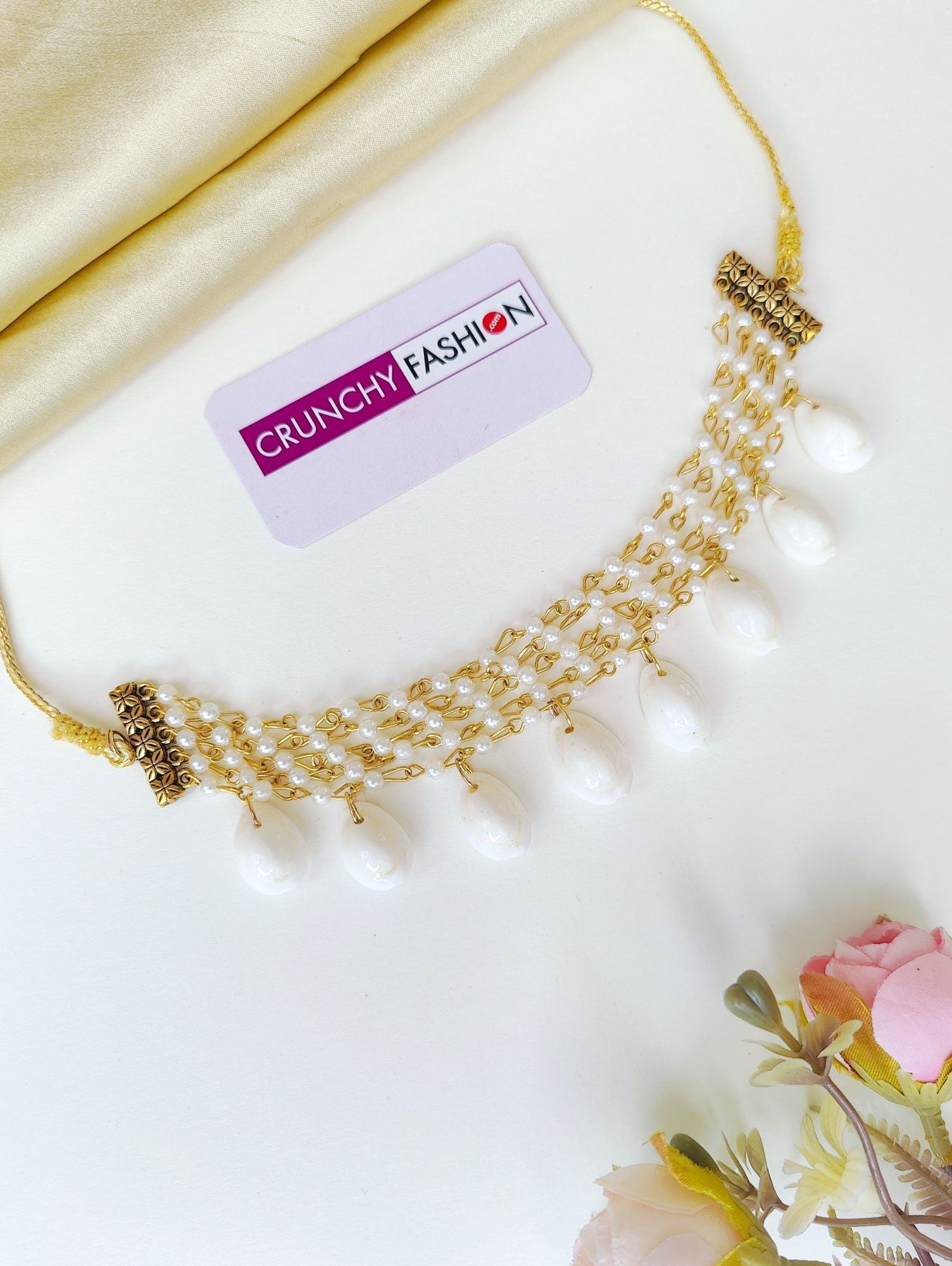 Pearl & Sea Shell Haldi Mehndi Jewellery Set