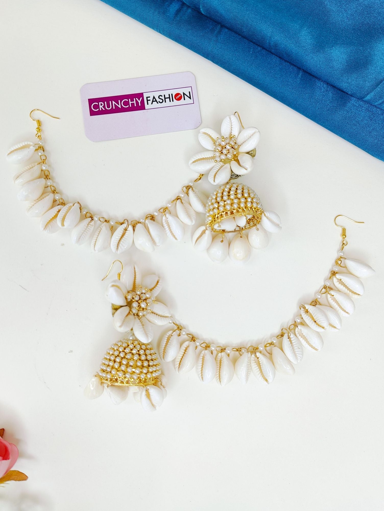 Pearl & Sea Shell Haldi Mehndi Jewellery Set