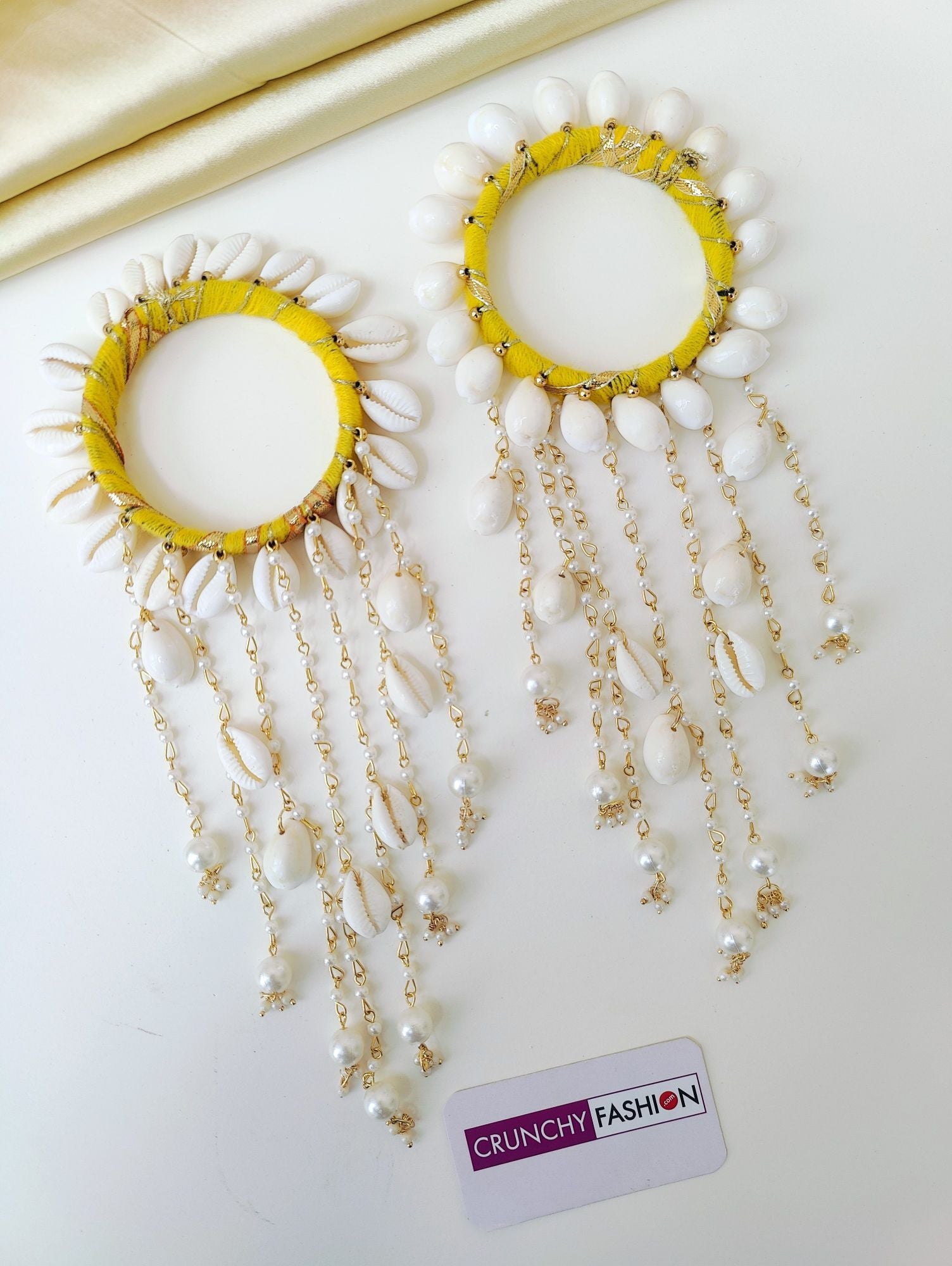 Pearl & Sea Shell Haldi Mehndi Jewellery Set