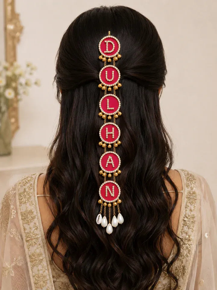 Bride Hair Accessory for Haldi, mehndi- Name Customization