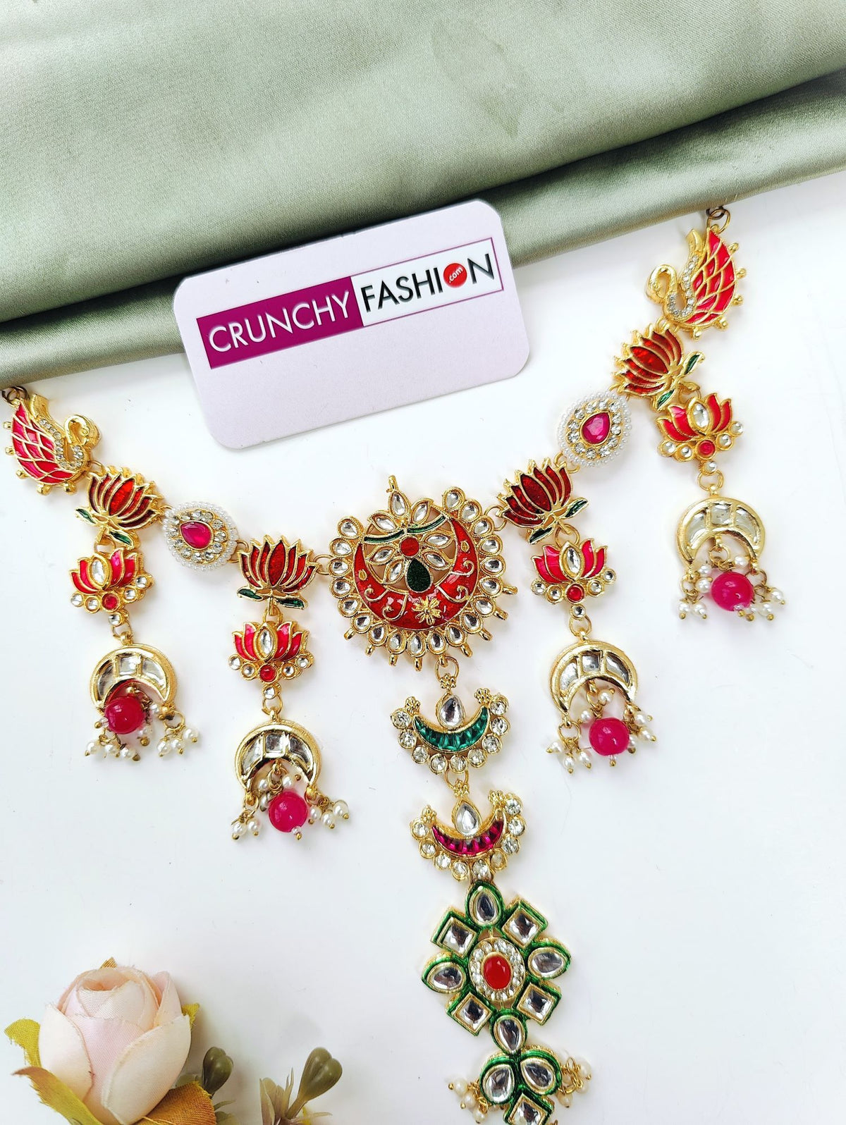 Floral kundan hair accessory with pearls, bridal haldi mehndi jewellery