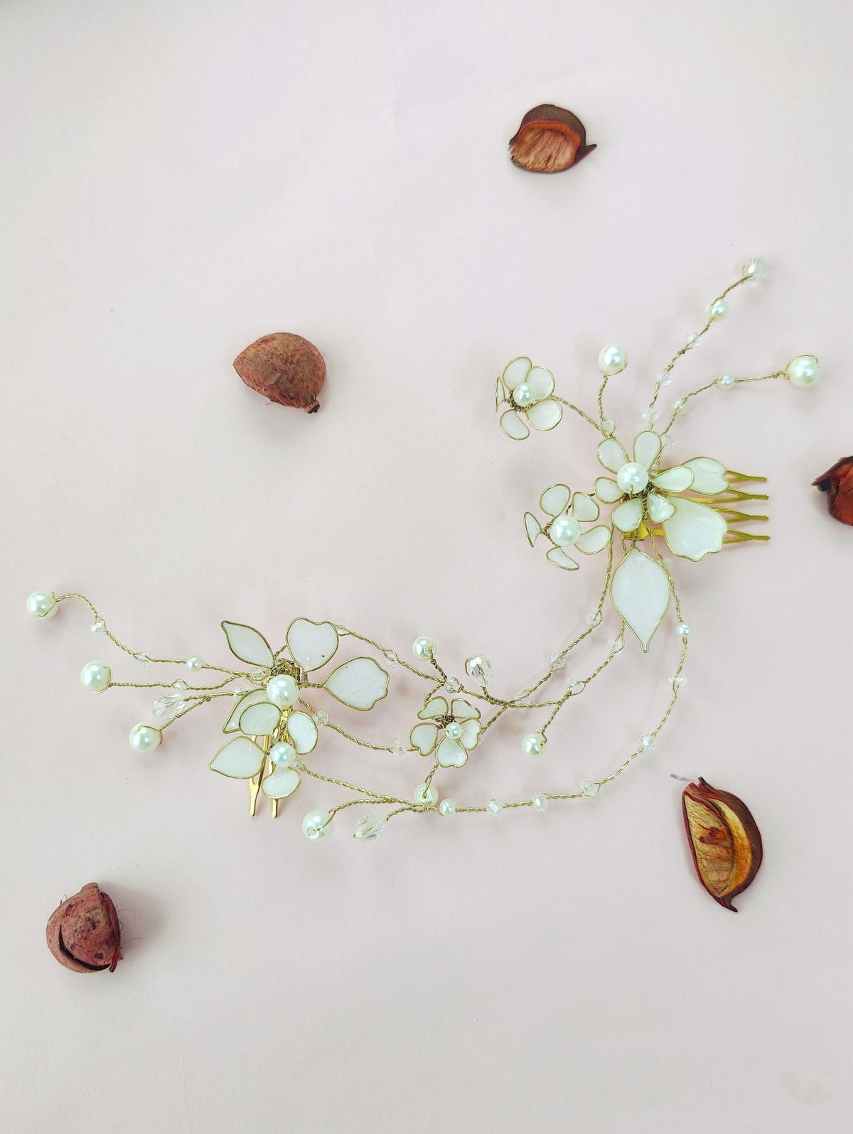 white resin floral hair vein jewellery for haldi mehndi looks