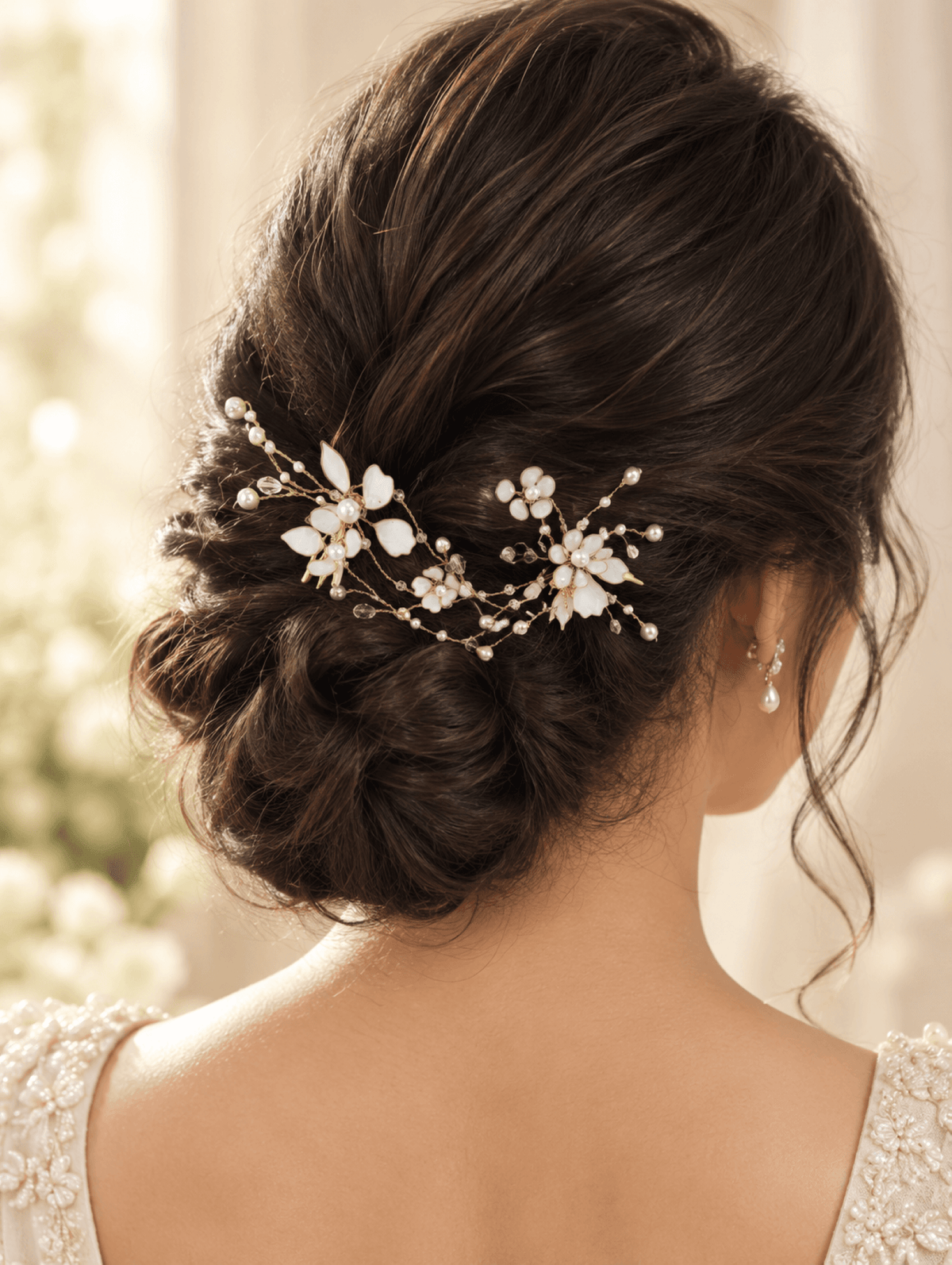 white resin floral hair vein jewellery for haldi mehndi looks