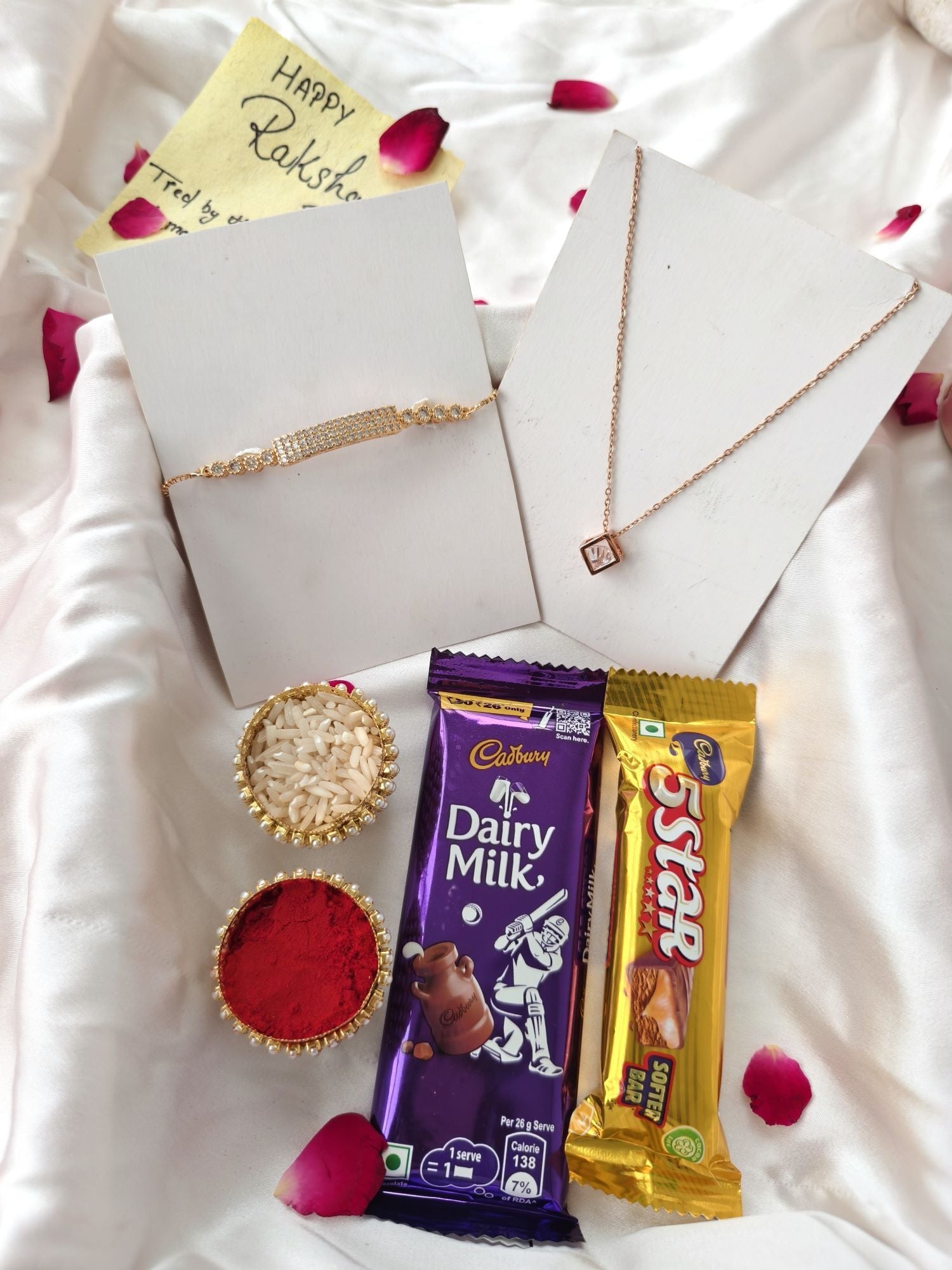 RAKHI HAMPER with bracelet rakhi for brother and chocolate gift