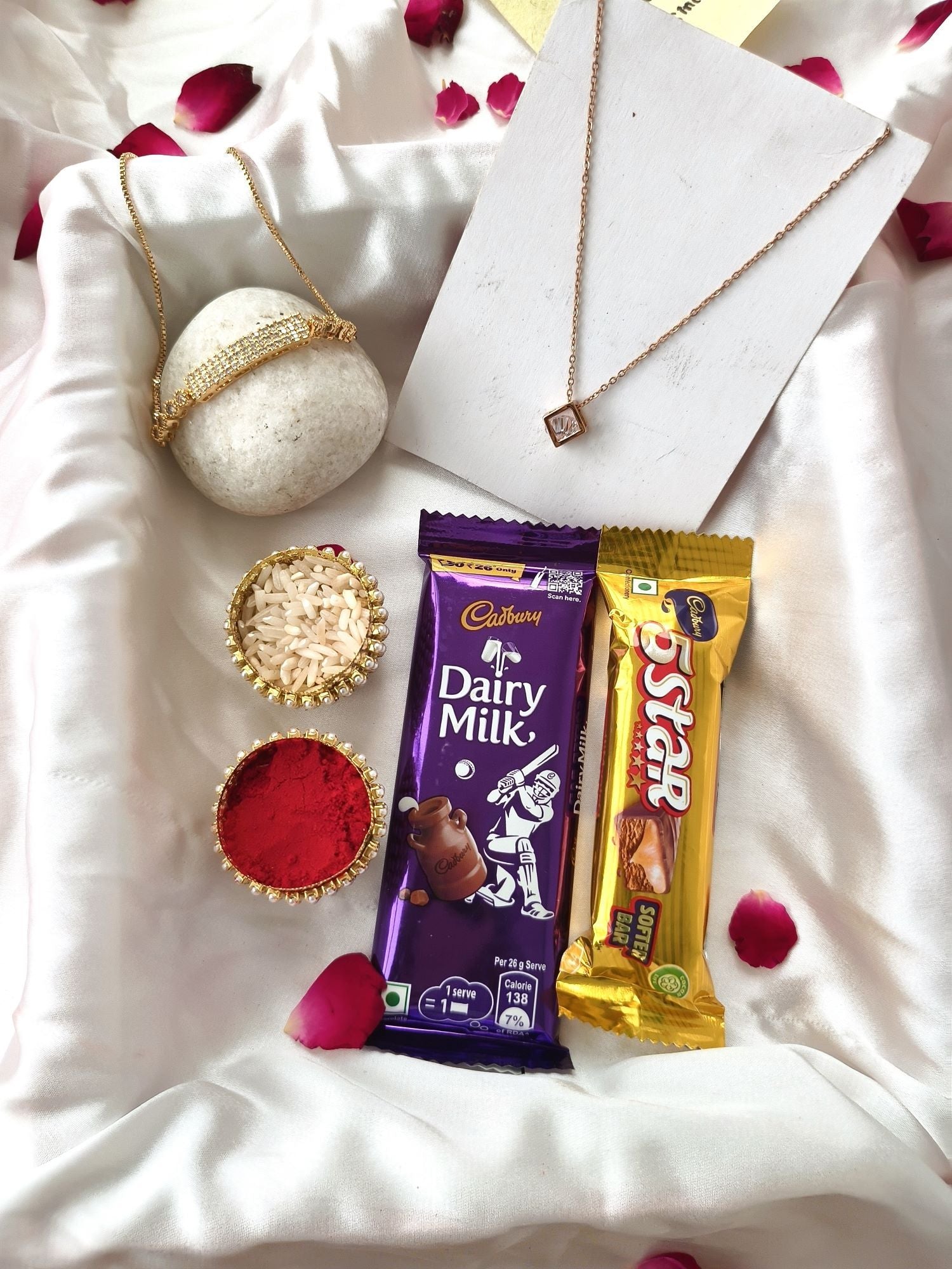 RAKHI HAMPER with bracelet rakhi for brother and chocolate gift