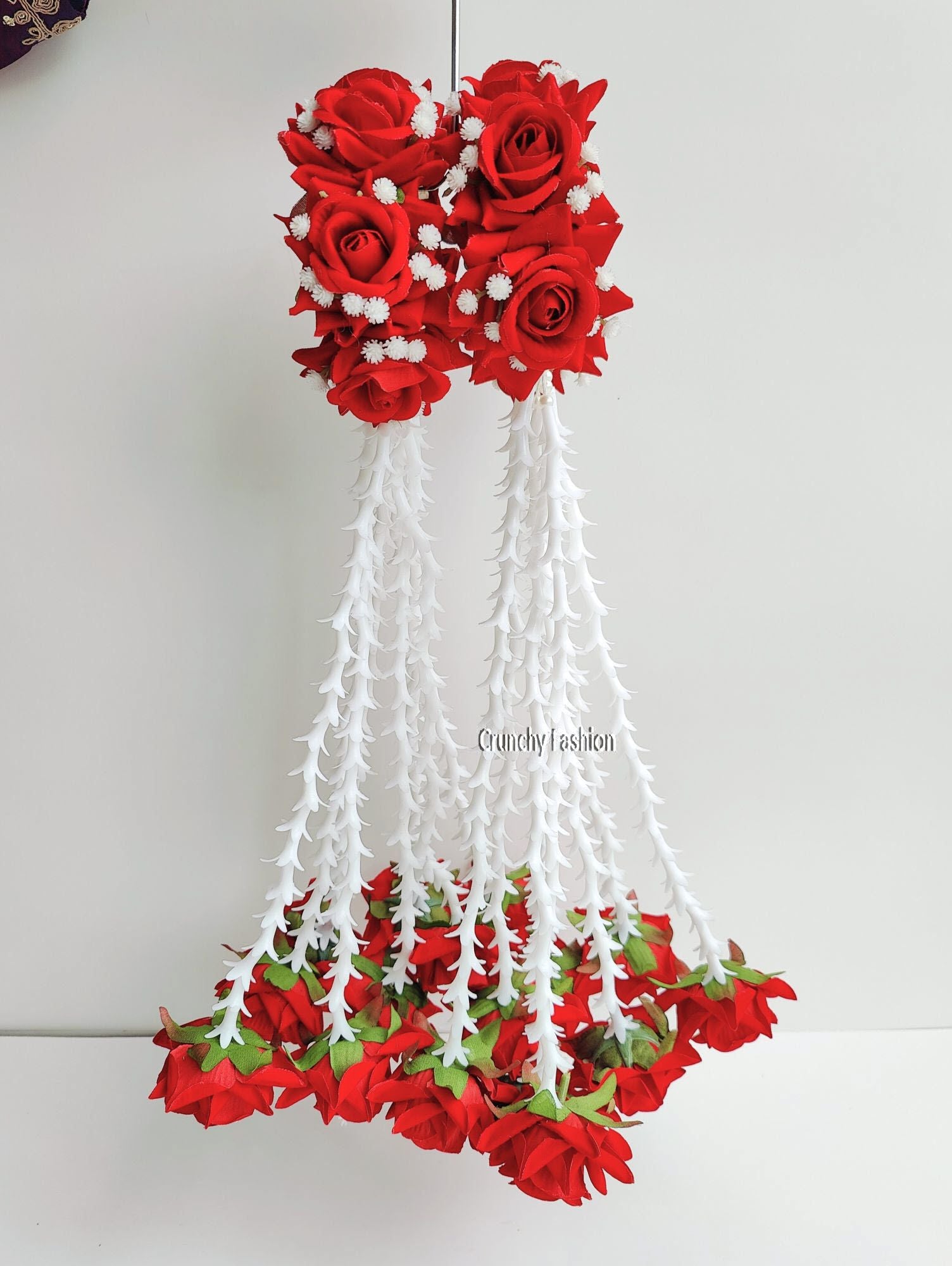Elegant red bridal Kalire with floral design, ideal for haldi, mehandi, baby shower and weddings