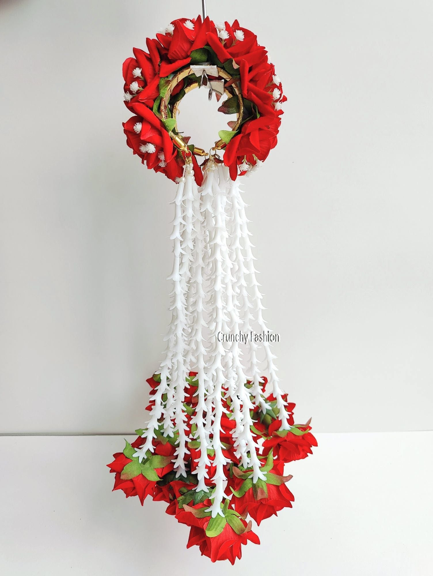 Elegant red bridal Kalire with floral design, ideal for haldi, mehandi, baby shower and weddings