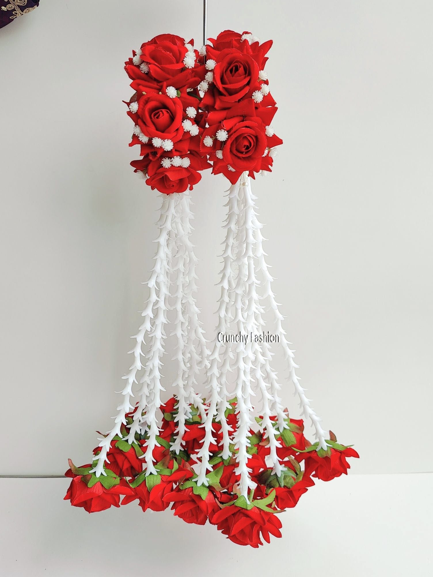 Elegant red bridal Kalire with floral design, ideal for haldi, mehandi, baby shower and weddings