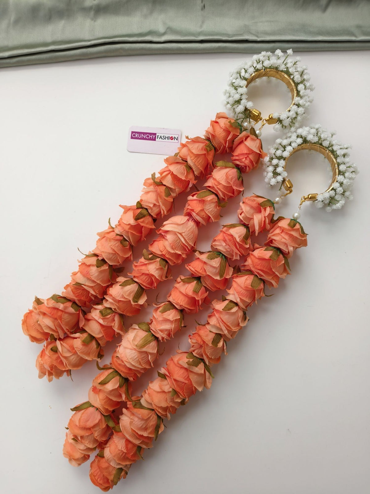 Orange peach bridal kalire, floral kaleera for haldi and mehndi