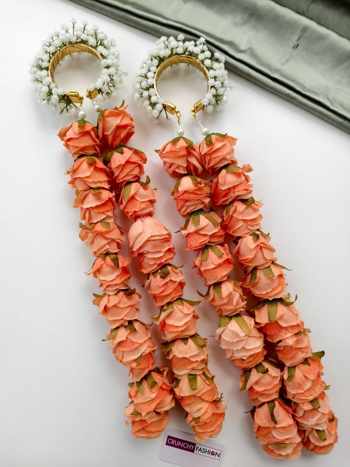 Orange peach bridal kalire, floral kaleera for haldi and mehndi