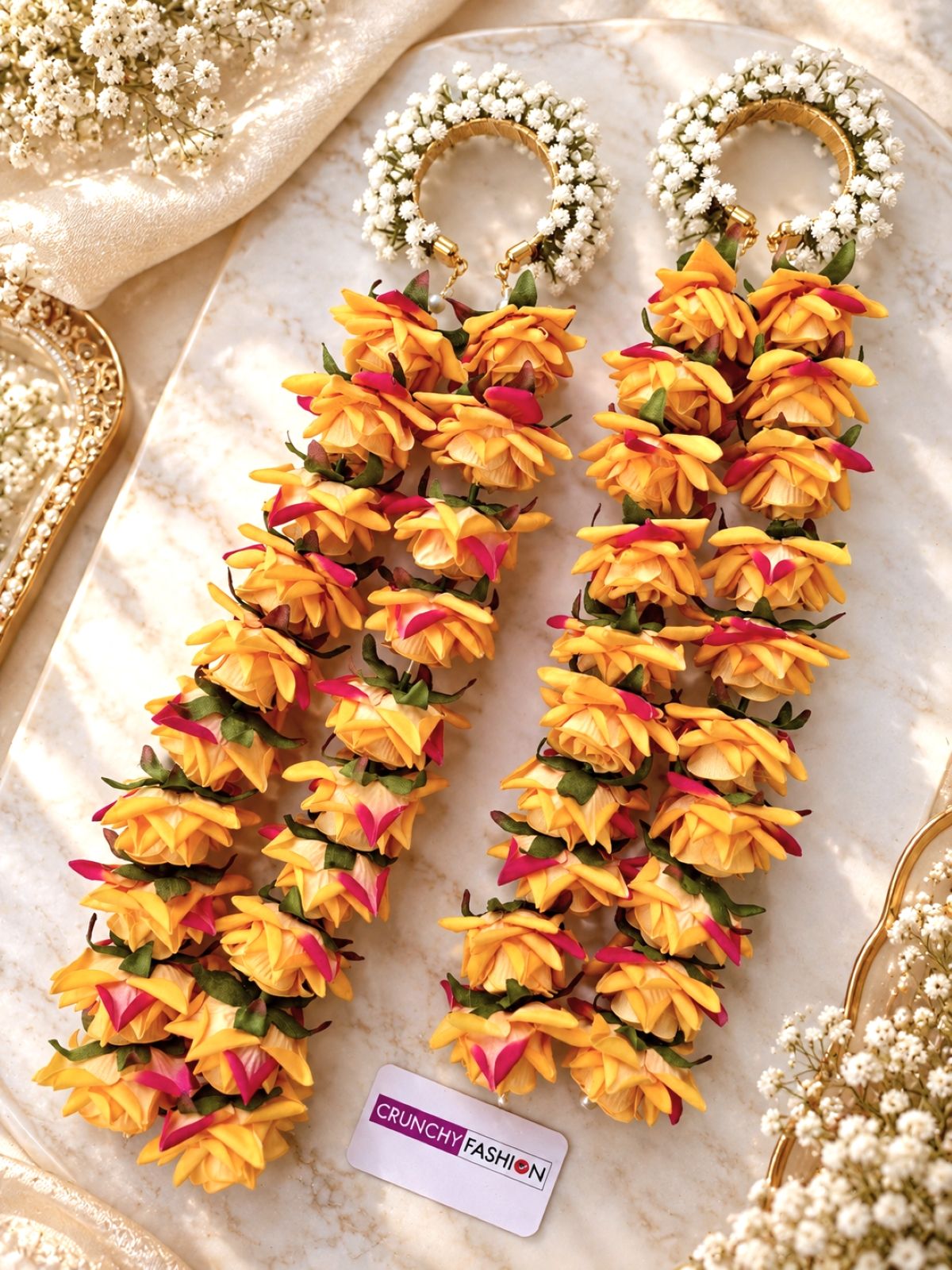 Peach roses bridal kalire, floral kaleera for haldi and mehndi