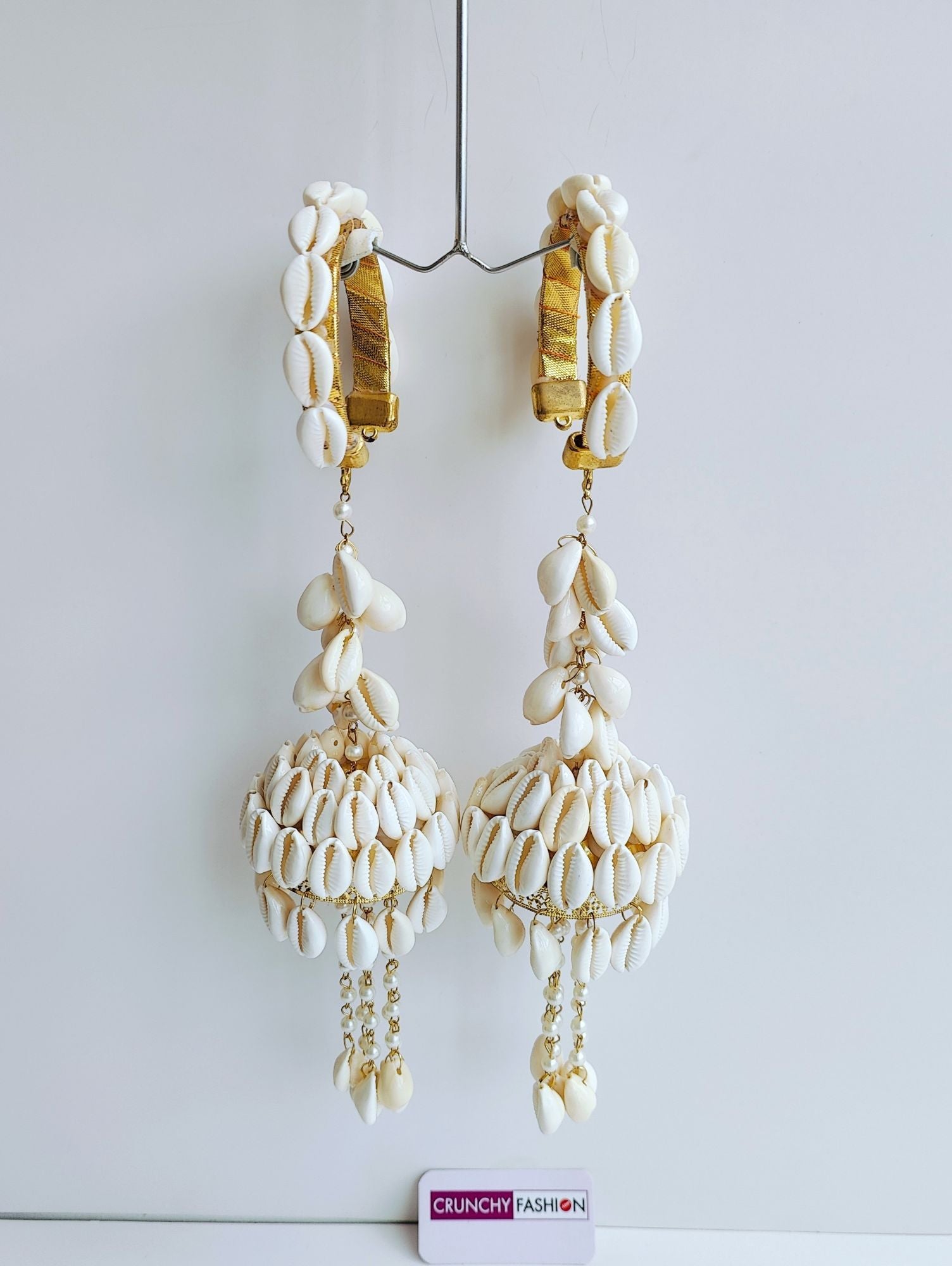 Designer collection of White bridal Kaleere with sea shell and floral design, perfect for weddings and haldi ceremonies.