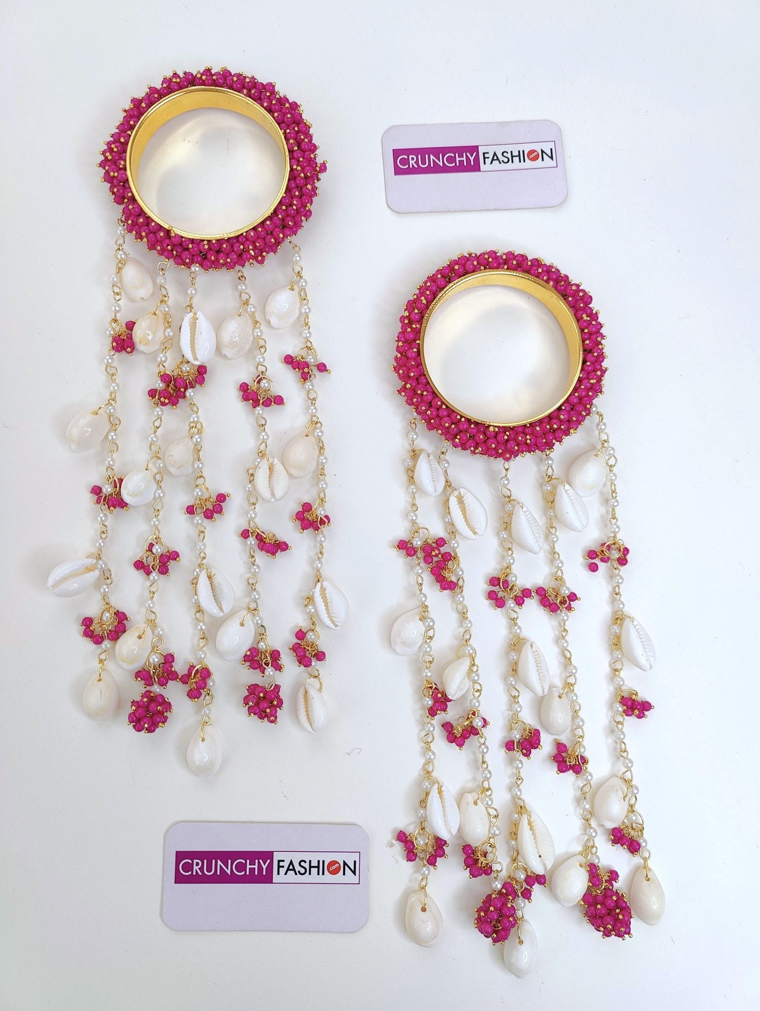 Handmade Pearl & Shell Bridal Kaliras for Haldi Carnival