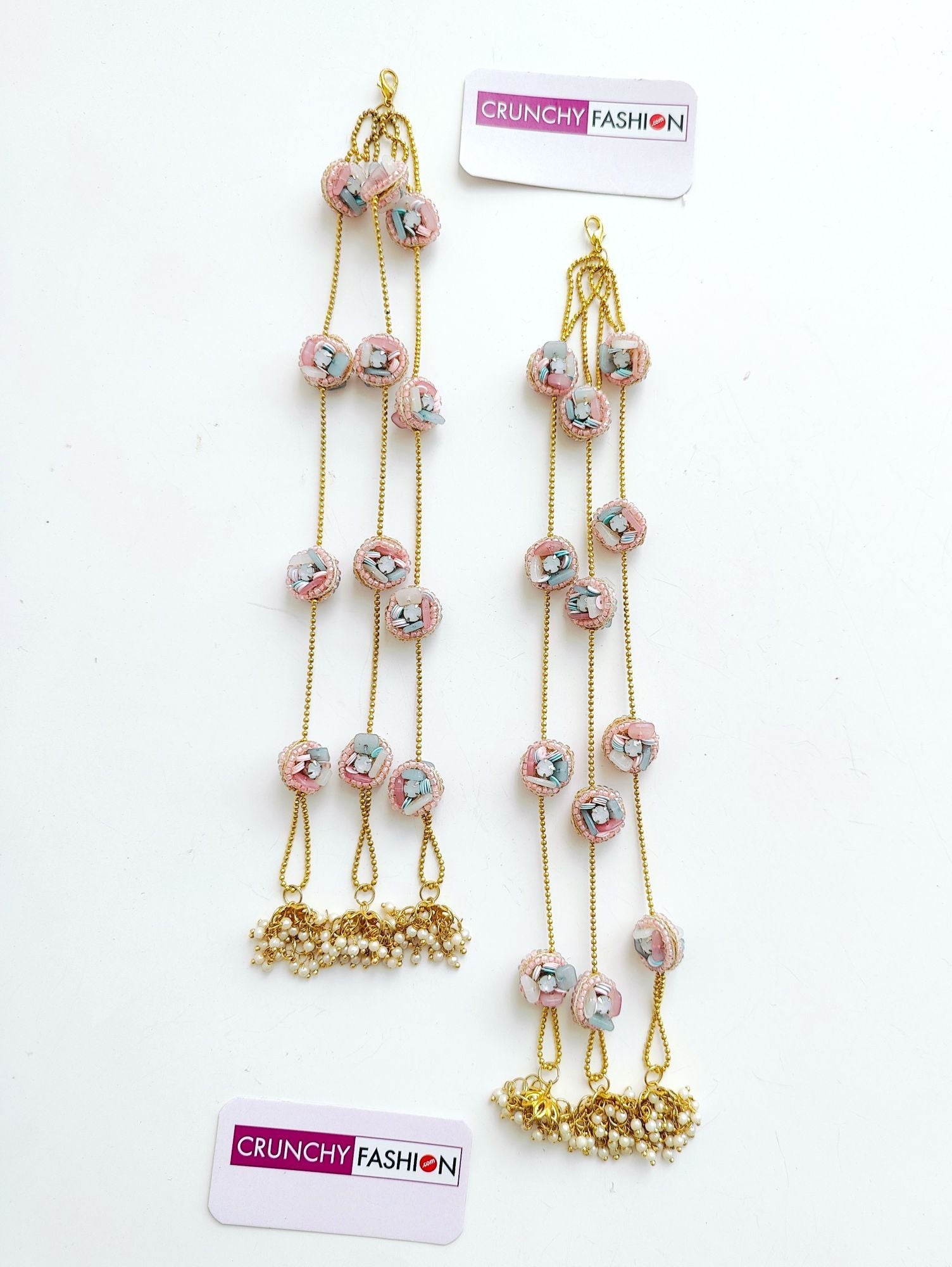 Handmade pink, yellow, white floral bridal Kaleere with pearl, ideal for summer|spring weddings, Haldi.