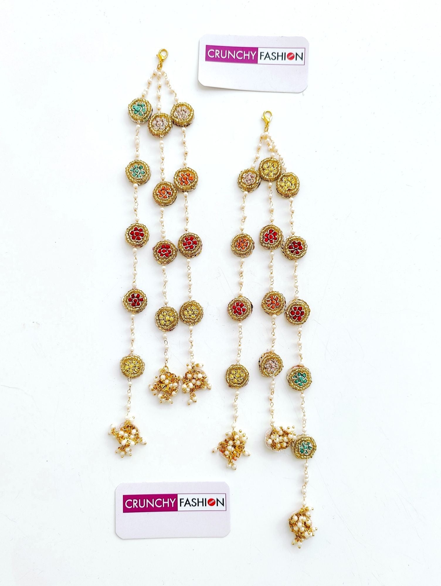 Handmade Floral Bridal Kaleere in Pink, Yellow, White Pearl for Wedding, Haldi, Mehandi, Baby Shower