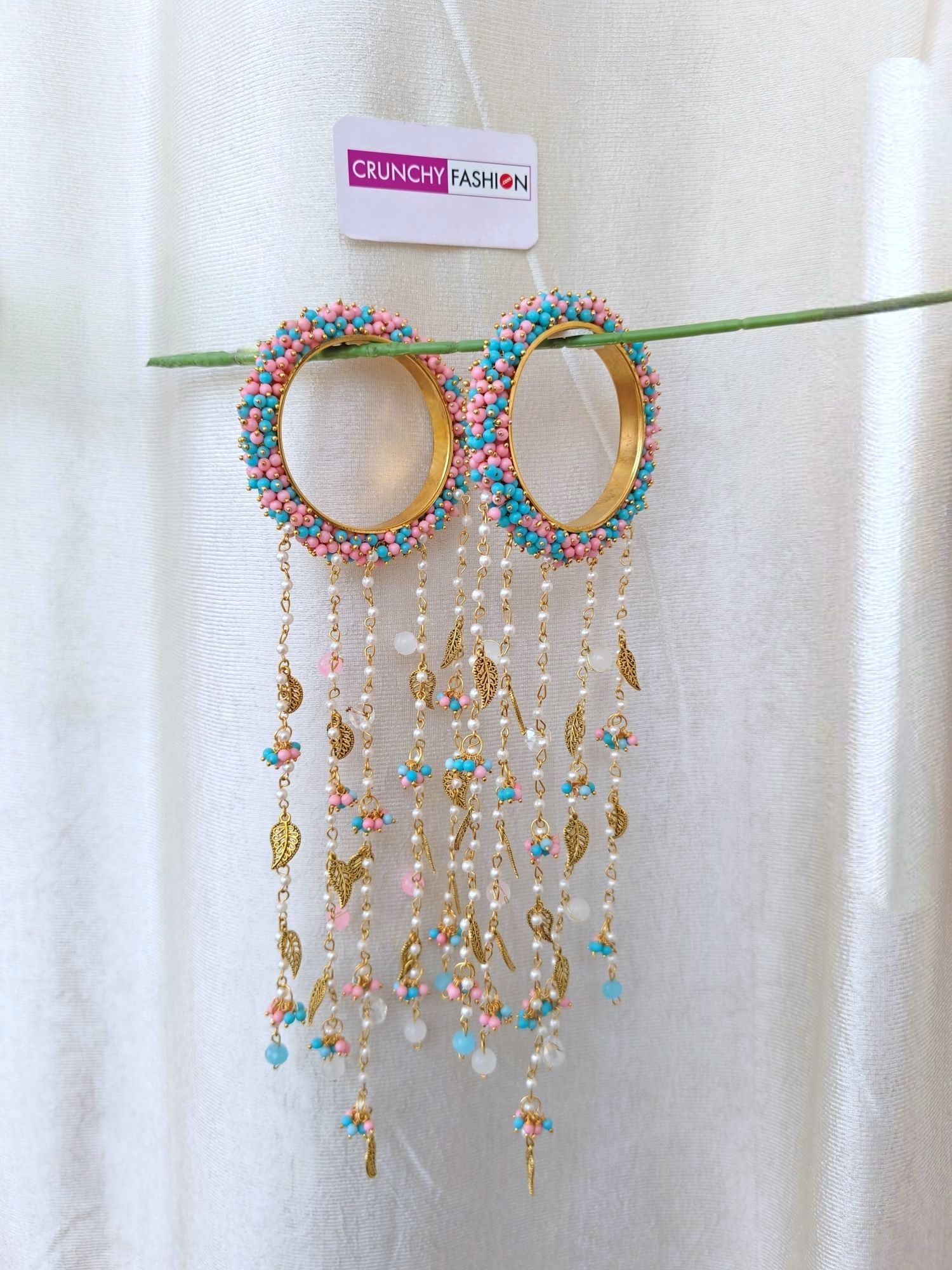 Sky blue and baby pink handmade floral bridal kalire for weddings
