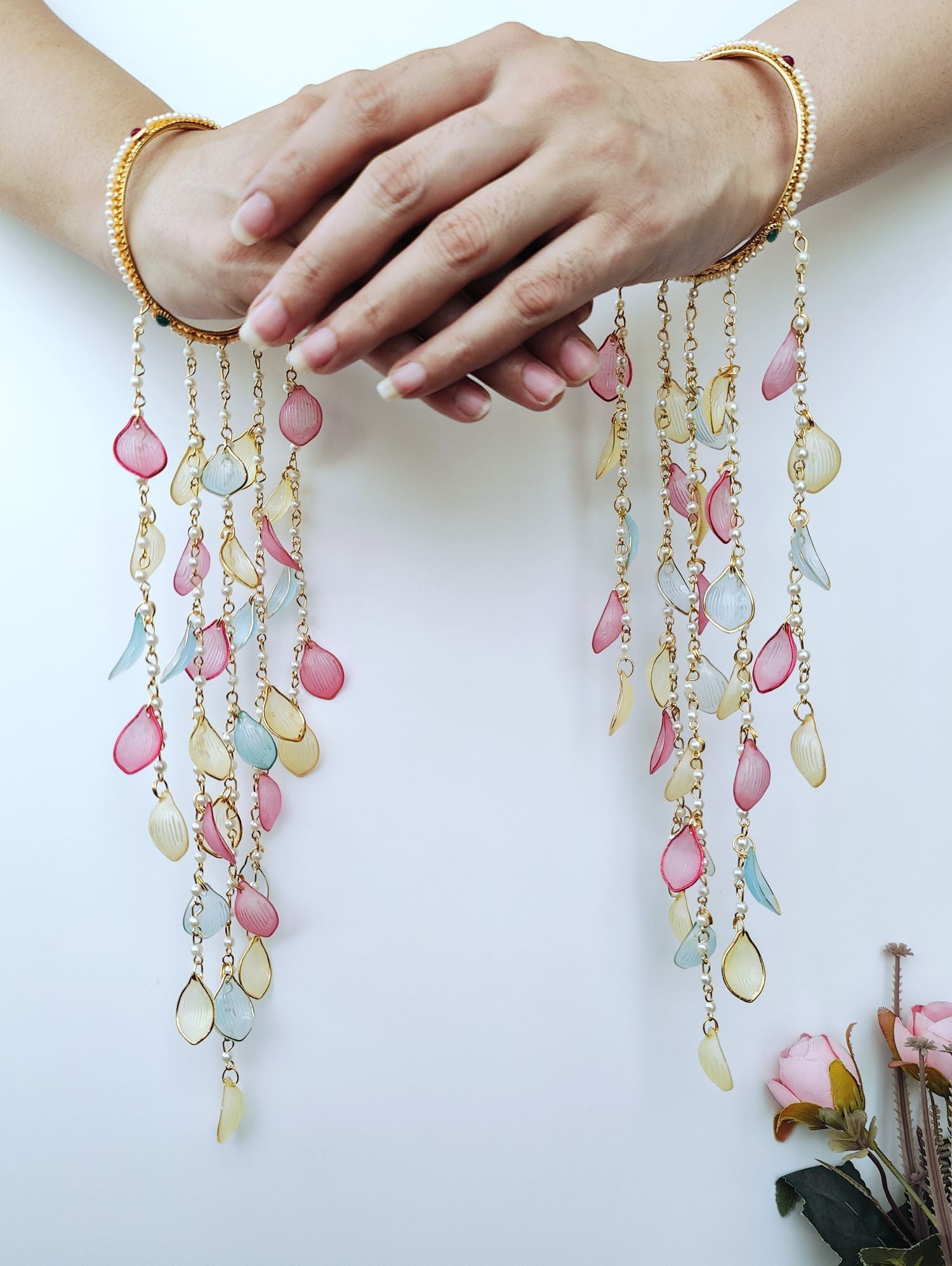 pastel floral kalire bangles, lightweight acrylic kalira for bride