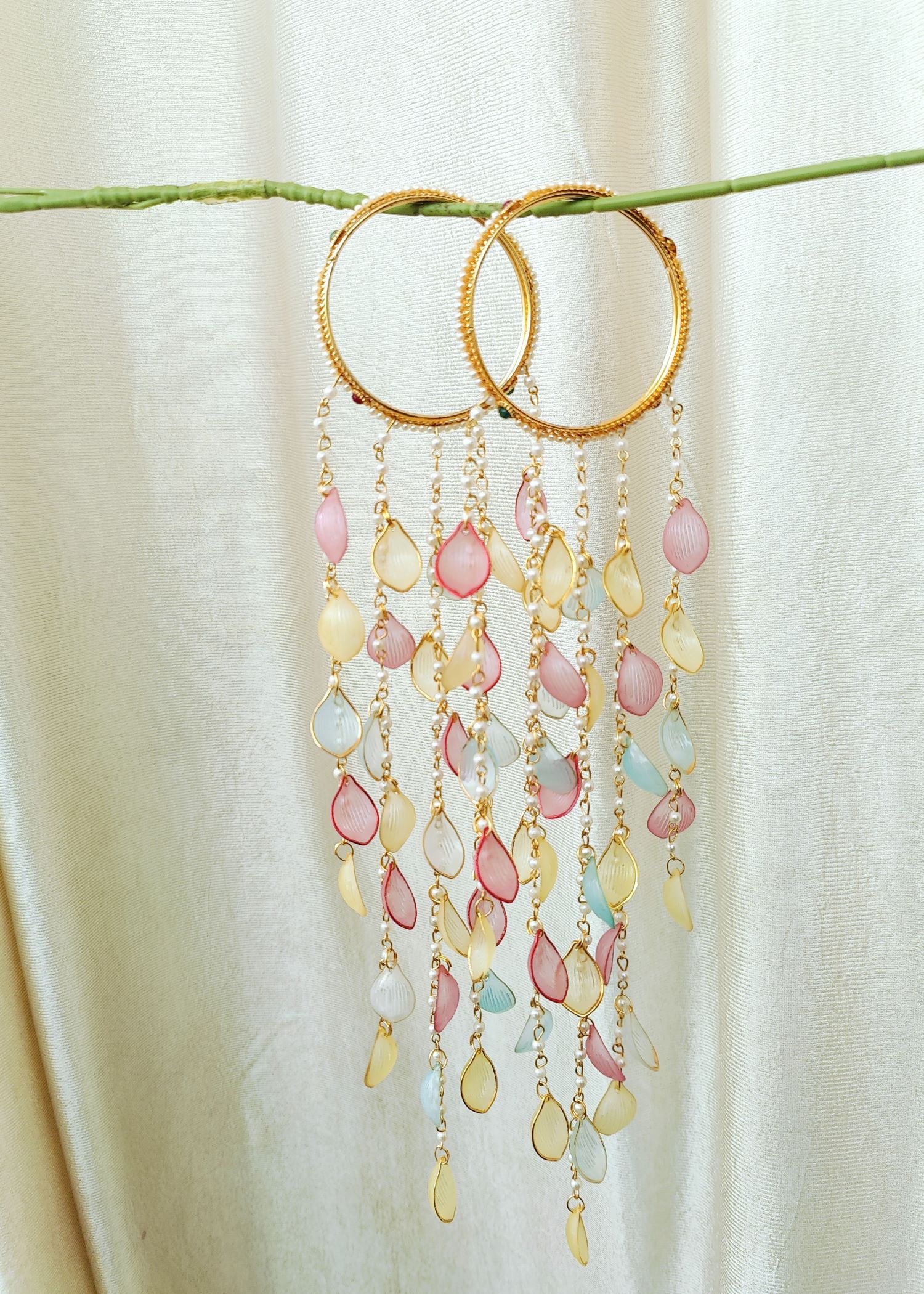 pastel floral kalire bangles, lightweight acrylic kalira for bride