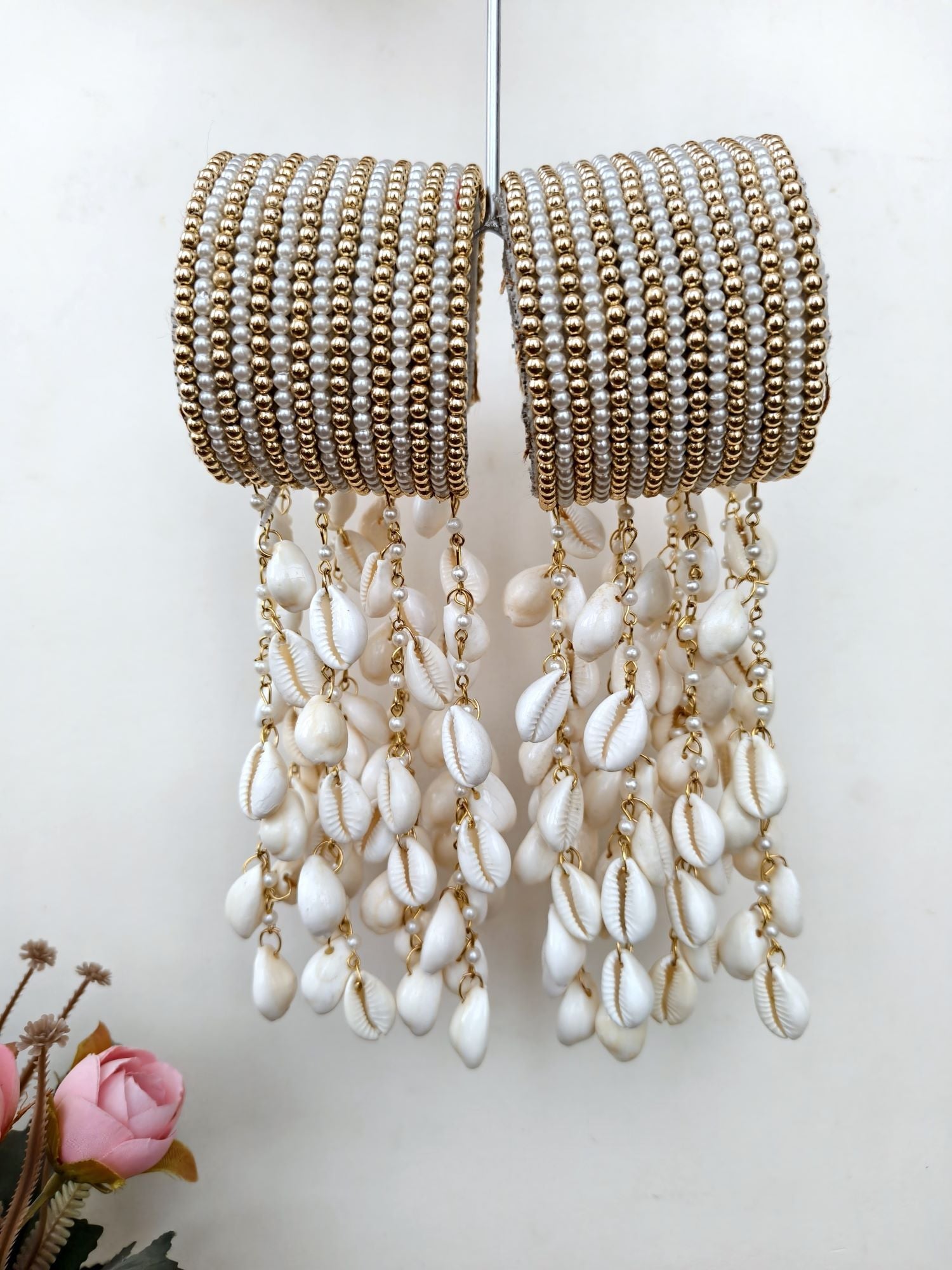 Sea shell kalire for bride, Punjabi bridal kalire design for haldi and mehndi, elegant kalire bangles 2026