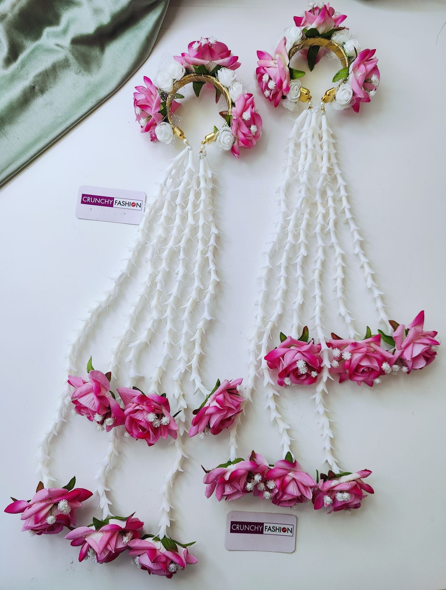 dark pink floral kalire design for bride, lightweight rose kalira
