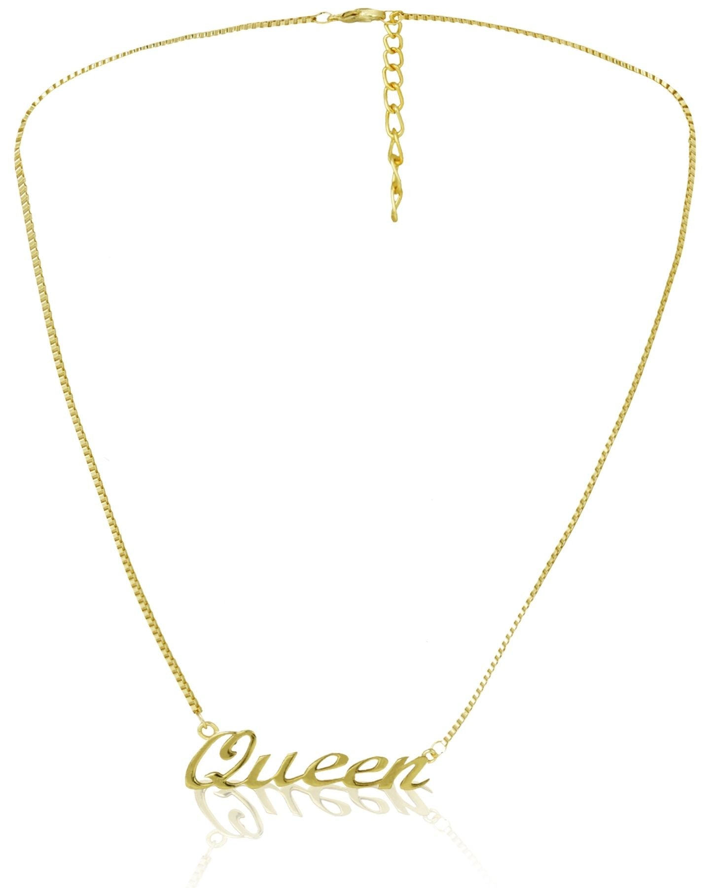 Queen pendant, long gold chain necklace for women and girls, ideal for party and date