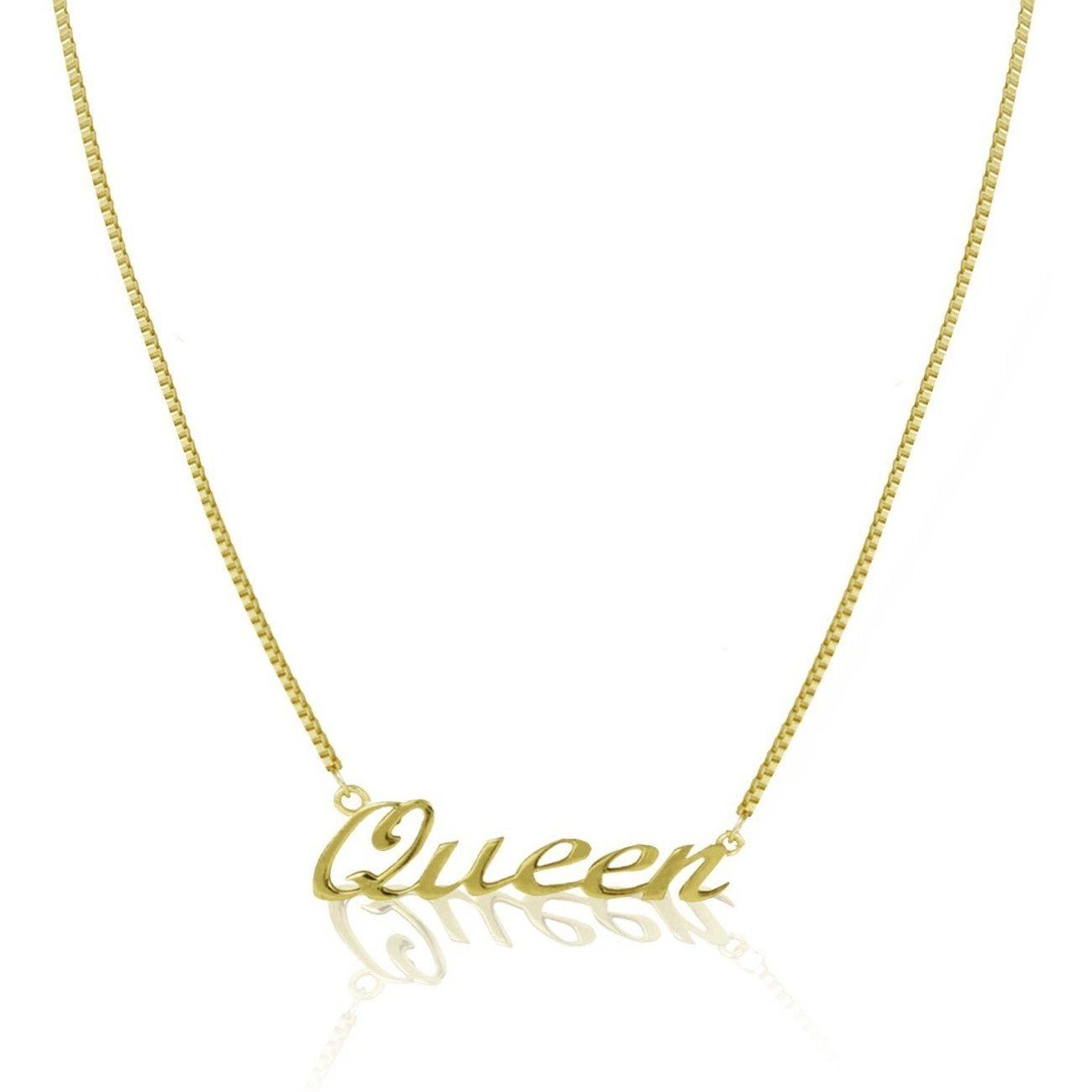 Queen pendant, long gold chain necklace for women and girls, ideal for party and date