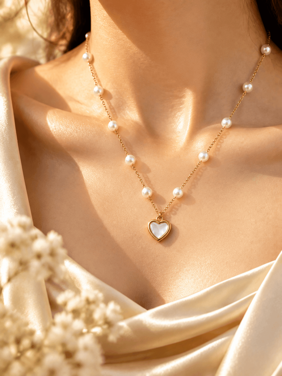 Gold-plated crystal heart pendant necklace for women, designer jewelry, perfect for parties or dates, anti tarnish