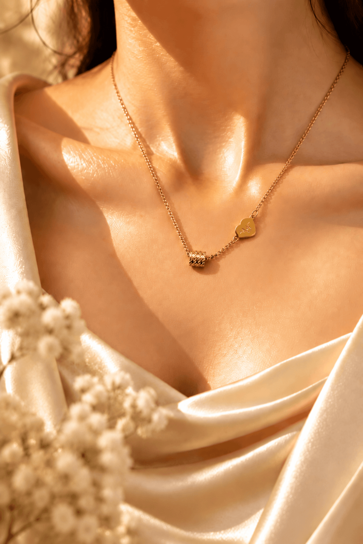 Gold heart crystal pendant necklace for women, designer brass cable chain, party or date jewelry, 2026 trend