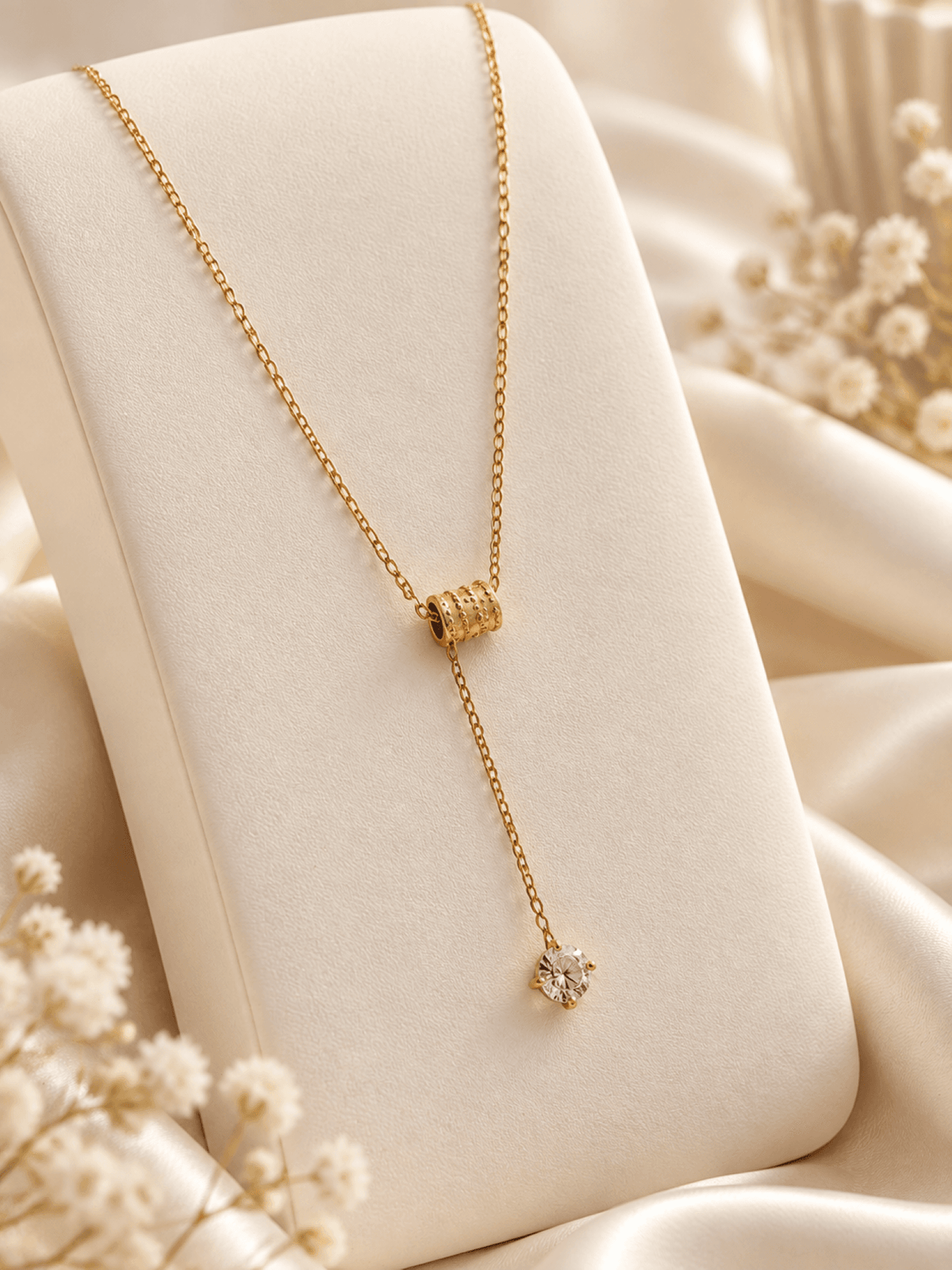 Gold-plated brass crystal girl pendant necklace for women