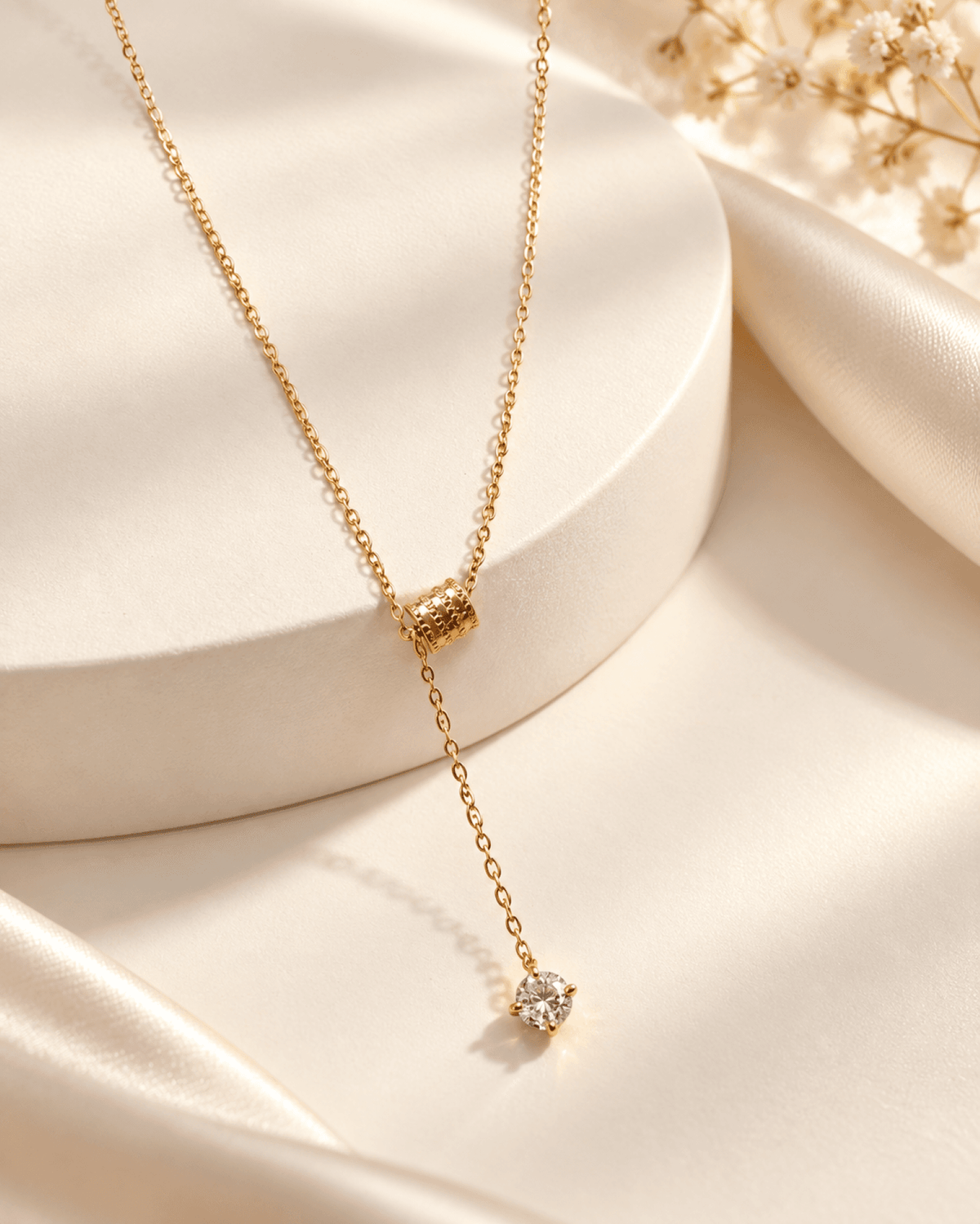 Gold-plated brass crystal girl pendant necklace for women
