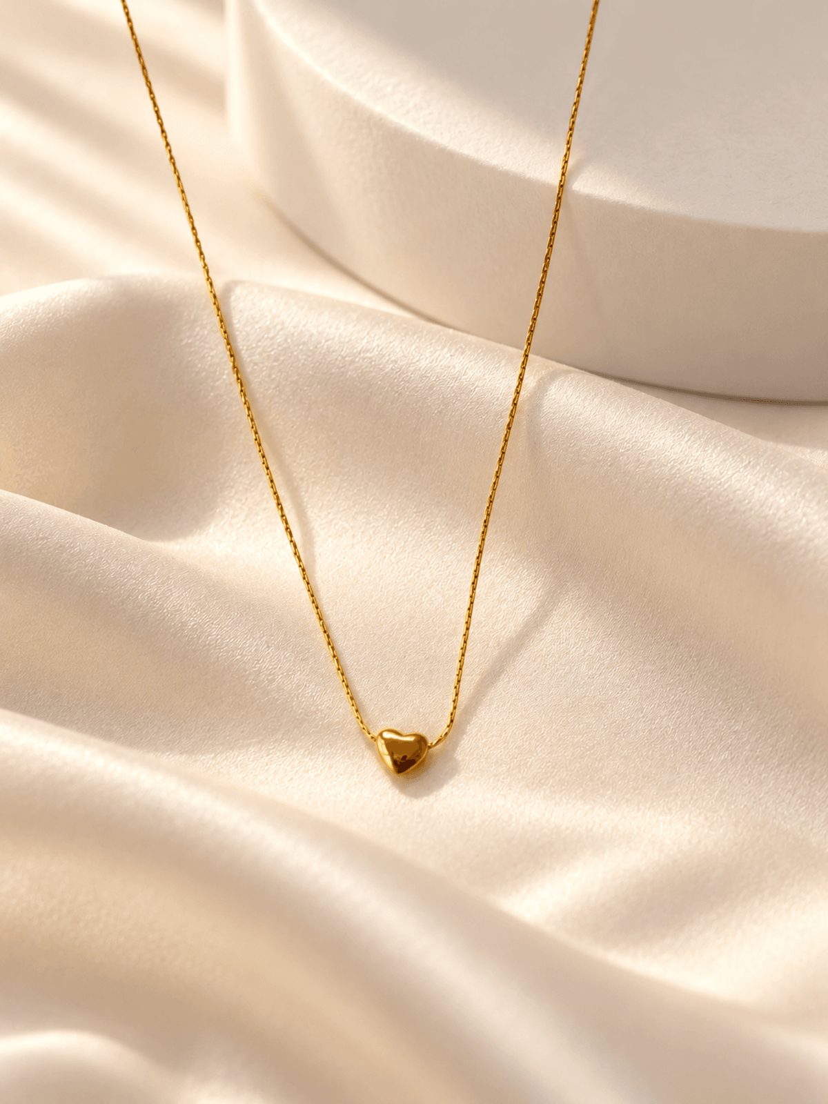 Gold heart pendant necklace for women, designer brass cable chain jewelry, perfect for parties and gifts