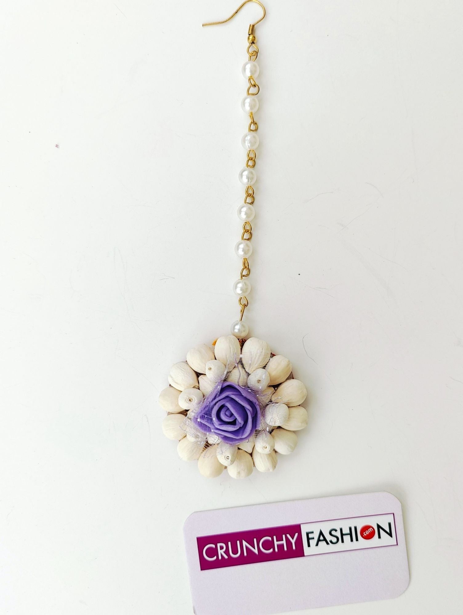 Multicolored floral Maang Tikka from HANDICRAFT collection, ideal Haldi return favours and wedding floral favours