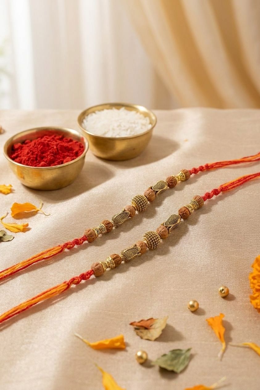 Handmade Rakhi Online Duo Set – Traditional Oxidized Design for Rakhi 2026
