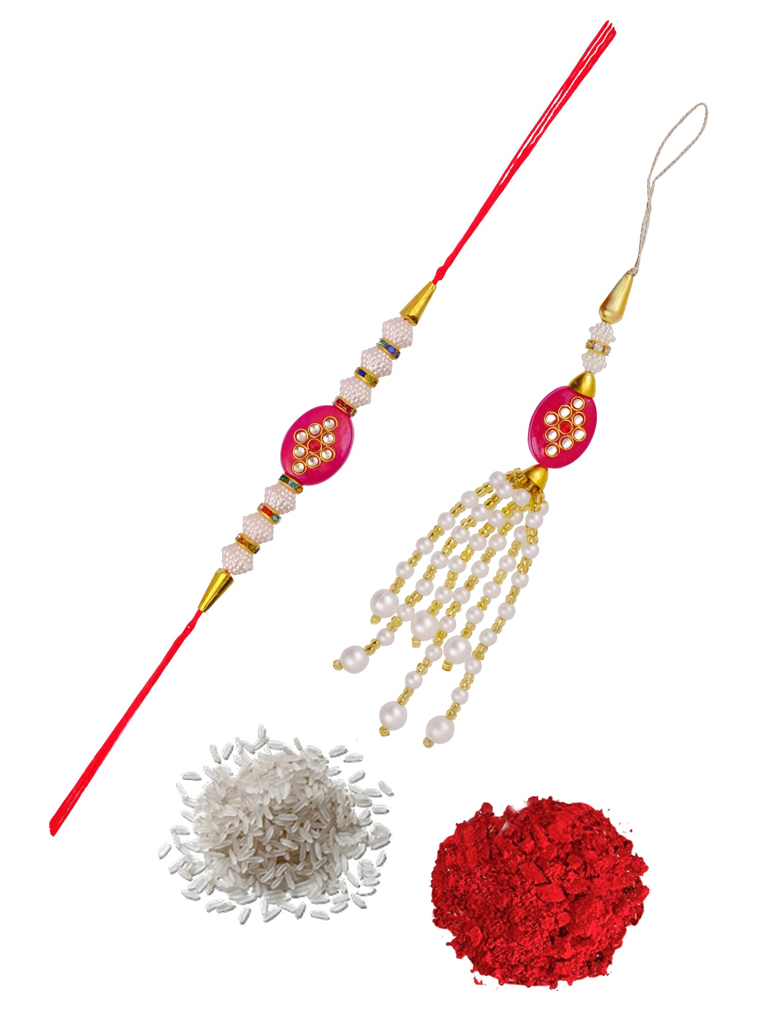 Shopify Kundan & Pearl Bhaiya-Bhabhi Rakhi Set 2025