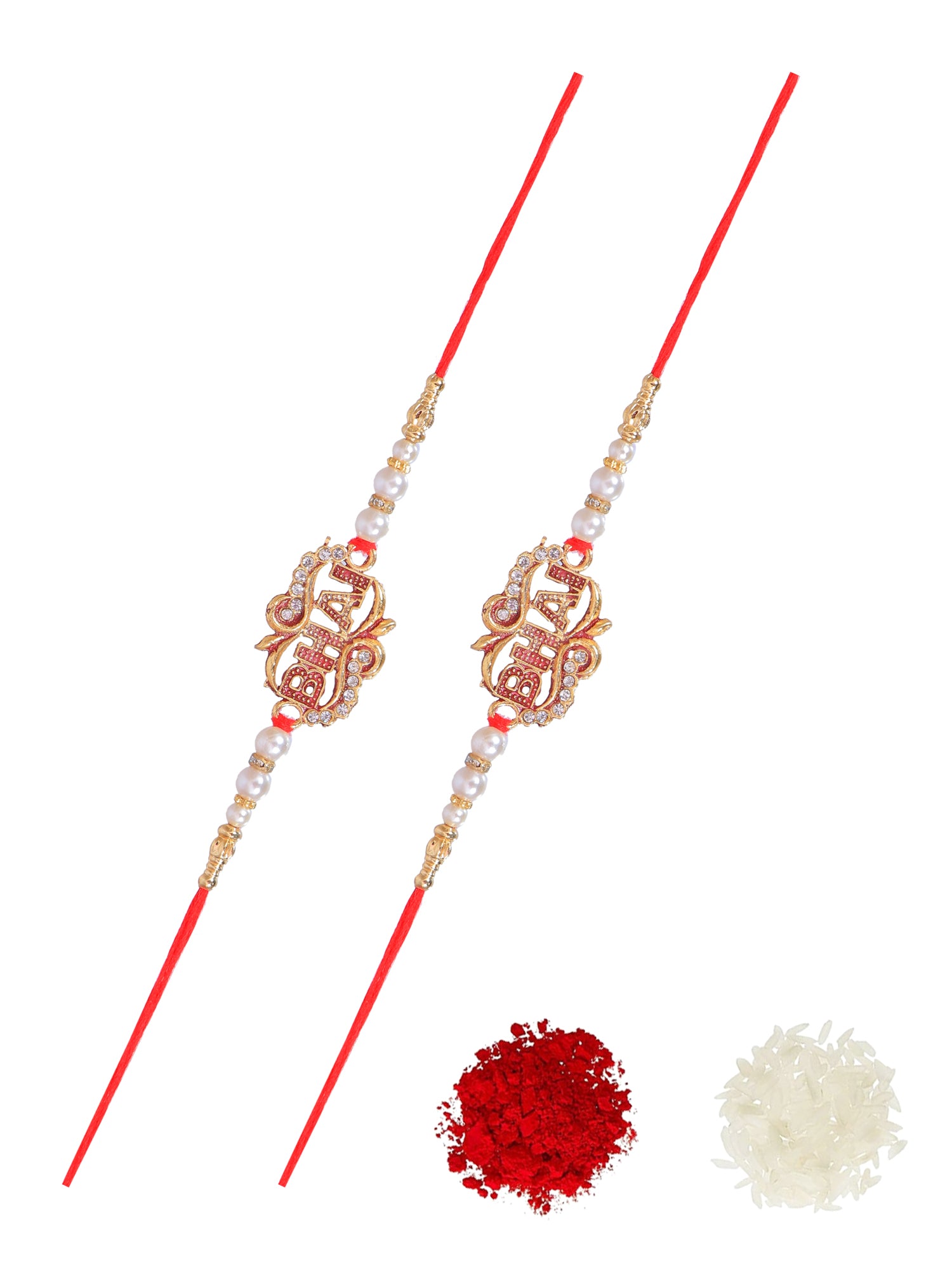 Oxidised Gold 'Bhai' Duo Rakhi Set - Tradition & Trend