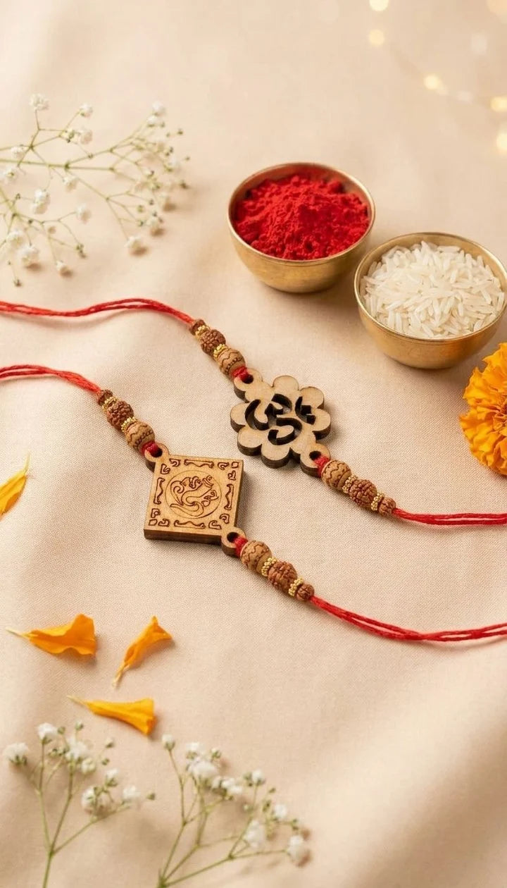Ganesha and om  Rakhi Set of 2 –  Rakhi for Brother 2026