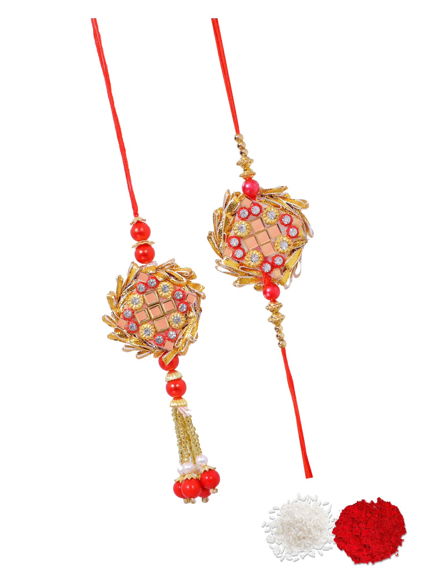 Handmade Bhaiya-Bhabhi Gold Rakhi Rakshabandhan 2025