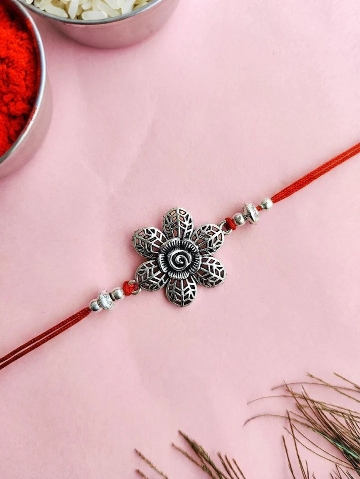 Handmade Oxidised Silver Rakhi 2026 Set for Brothers
