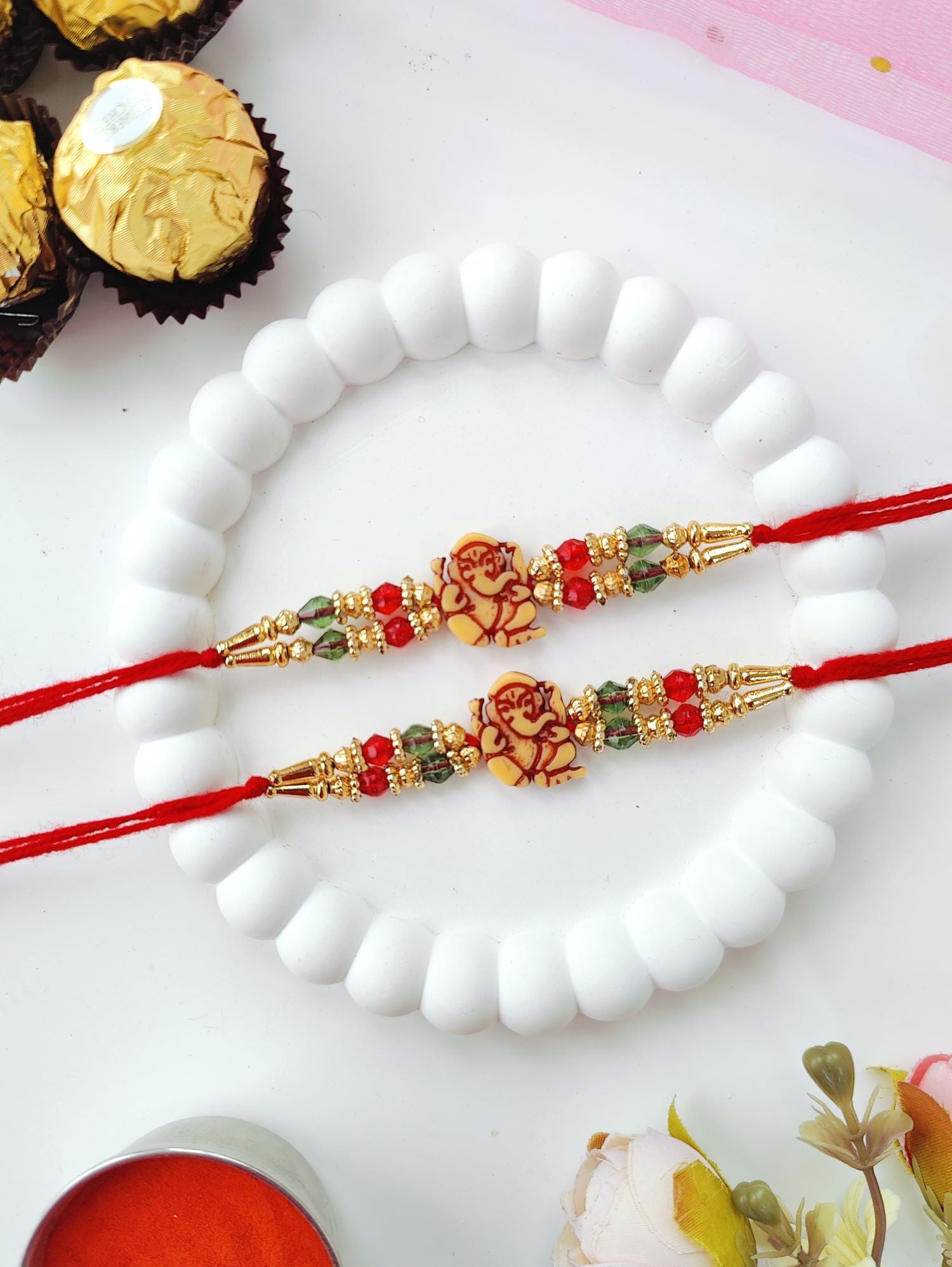 Handmade Ganesh rakhi set of 2, best rakhi for brother 2026