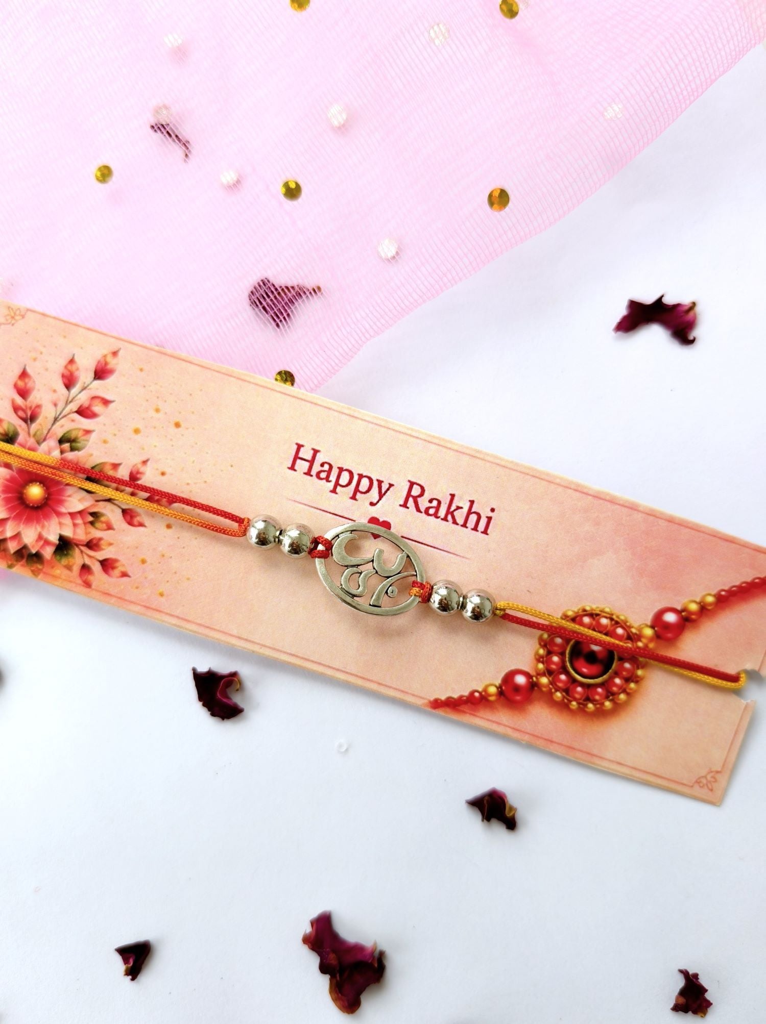 silver om rakhi, handmade designer rakhi for brother 2026