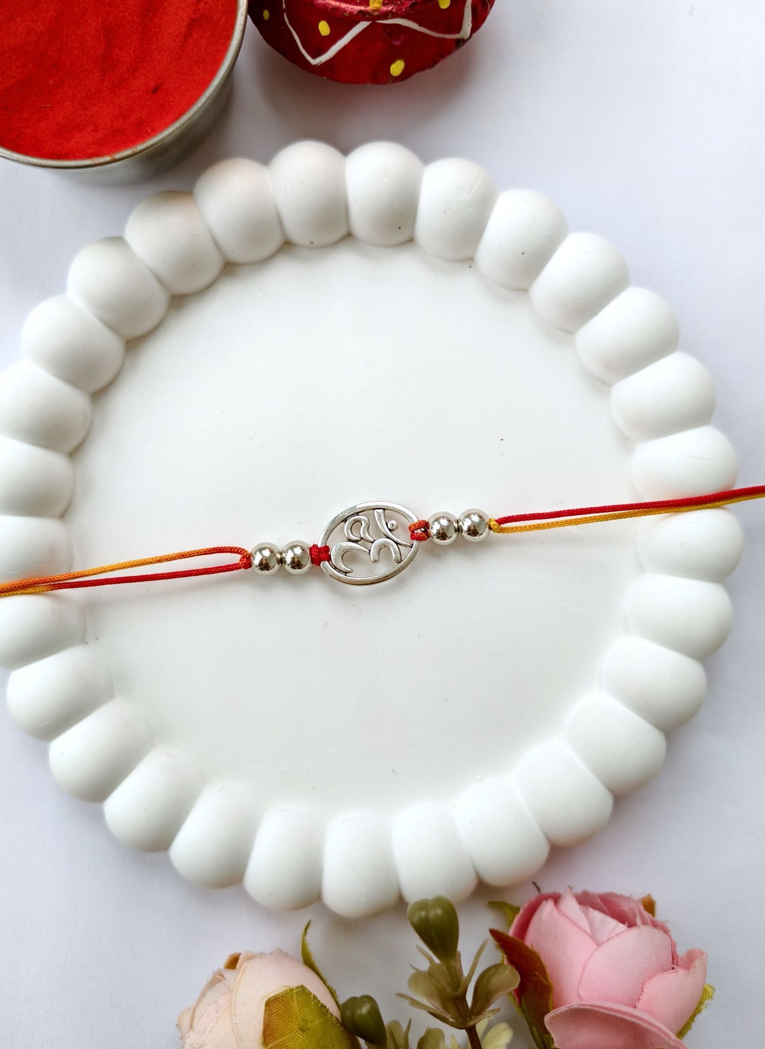 silver om rakhi, handmade designer rakhi for brother 2026