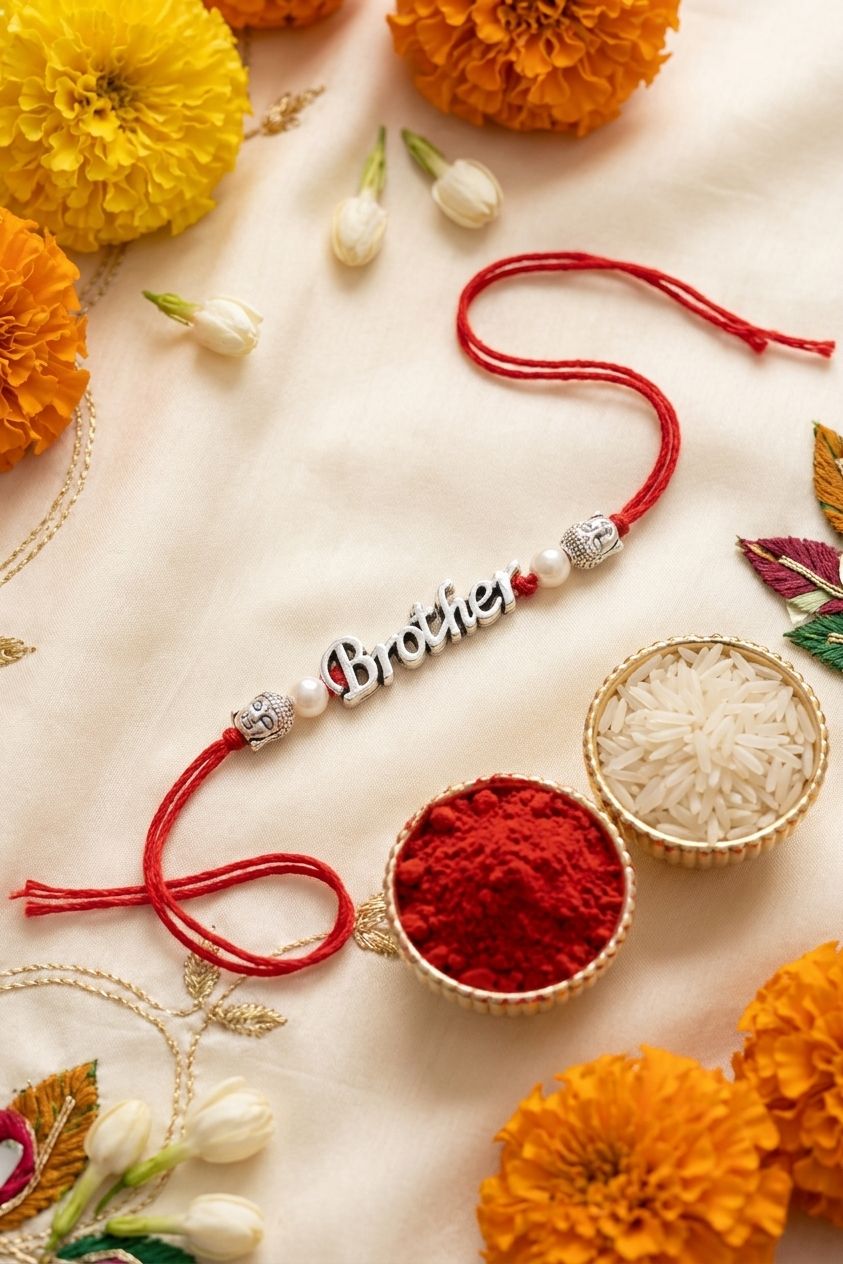 Oxidised Silver Alphabet Designer Rakhi 2026 Set