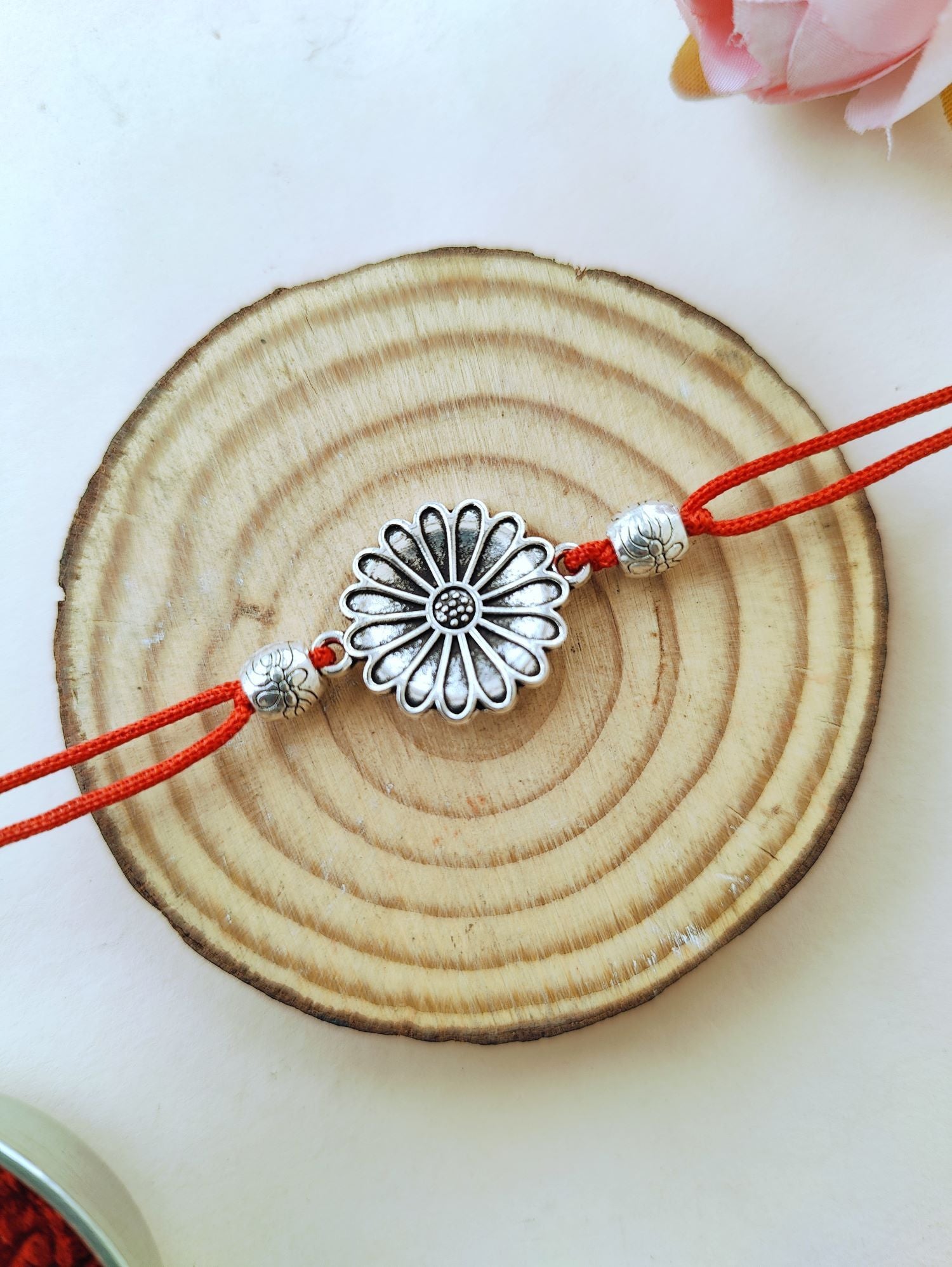 Silver oxidised rakhi for brother, handmade designer festival special