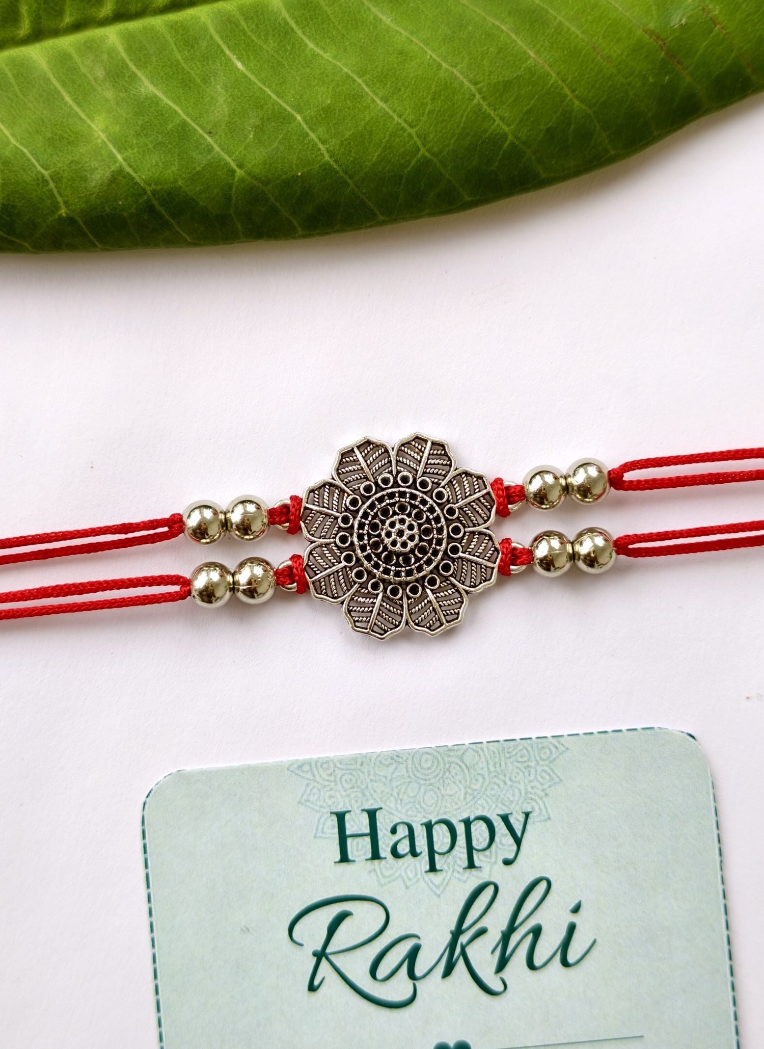 oxidised silver flower rakhi, handmade unique rakhi for brother 2026