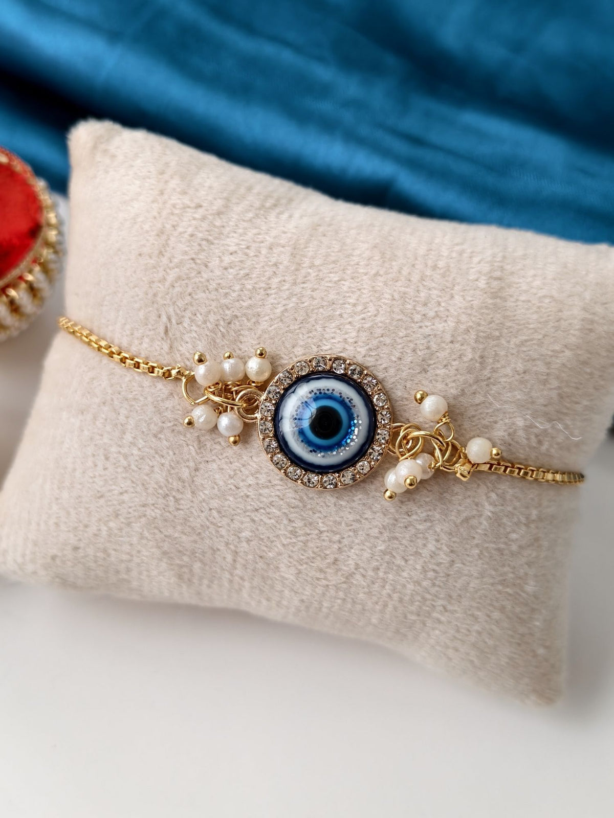 Evil Eye designer couple rakhi bracelet set, affordable Rakhi 2026