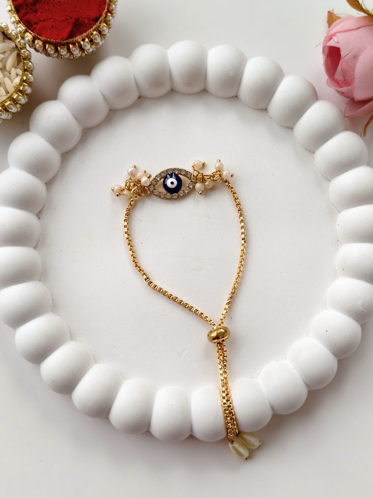 evil eye designer couple rakhi bracelet set for bhaiya bhabhi 2026