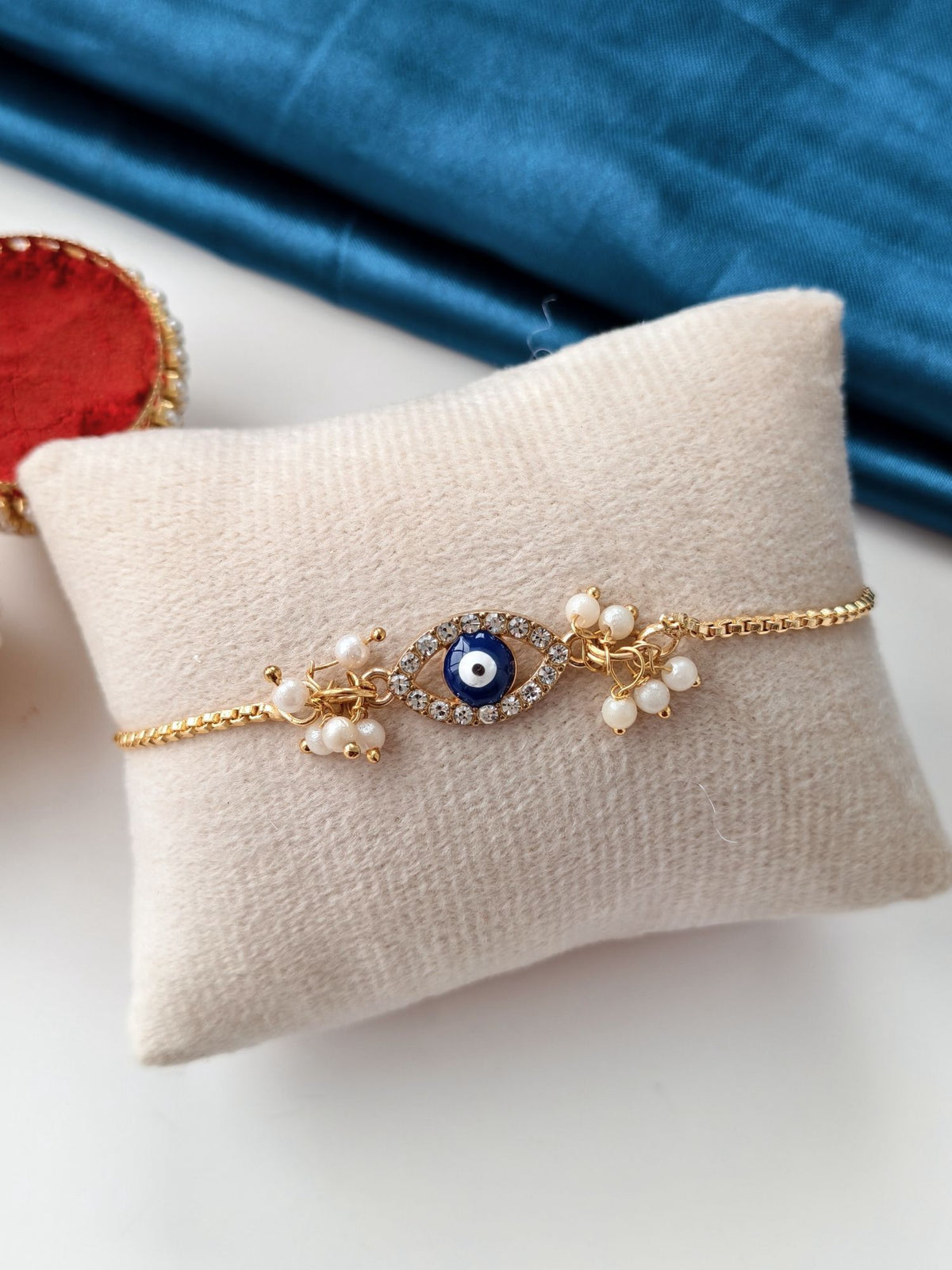 evil eye designer couple rakhi bracelet set for bhaiya bhabhi 2026