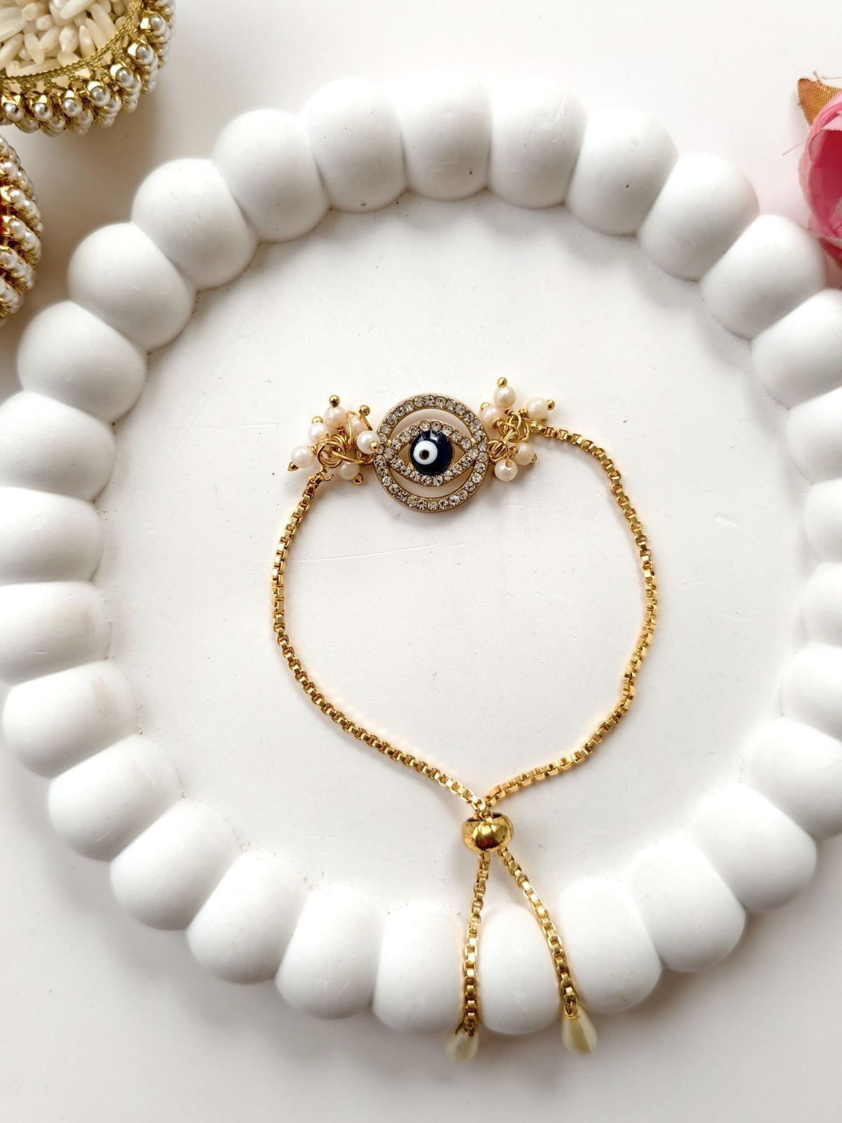 Evil Eye designer couple rakhi bracelet, premium rakhi for bhaiya bhabhi 2026
